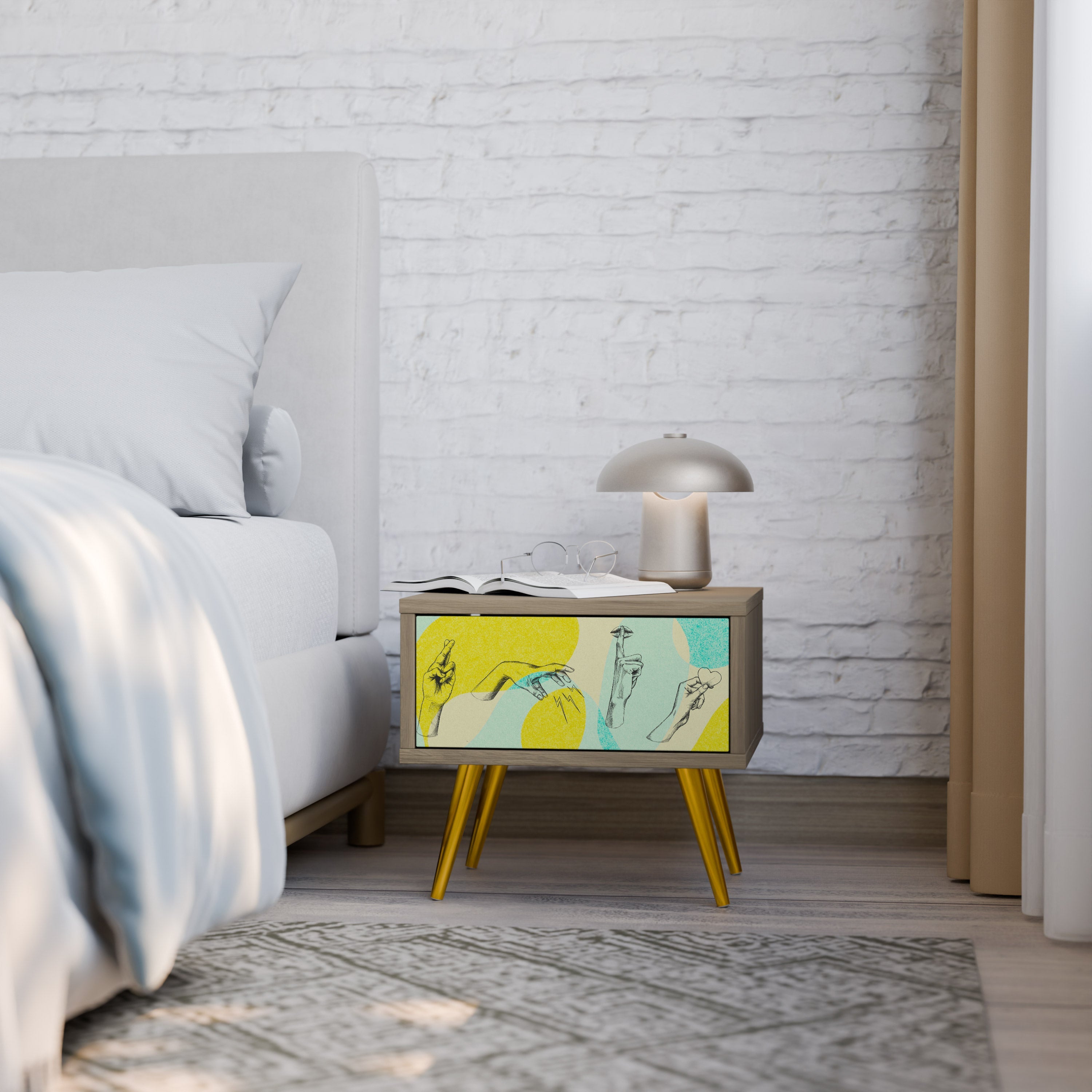 BODY LANGUAGE Nightstand in Oak Effect