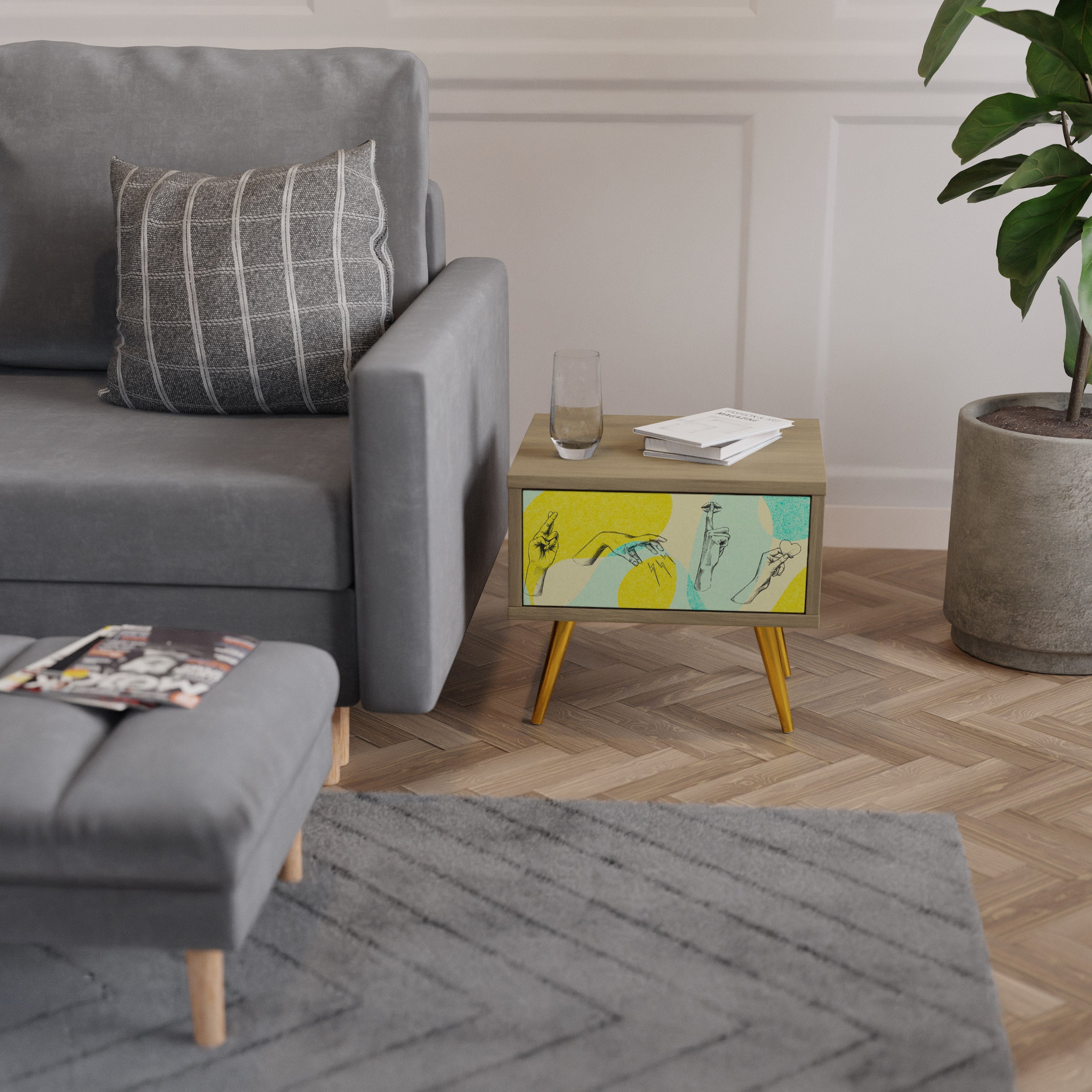 BODY LANGUAGE Nightstand in Oak Effect