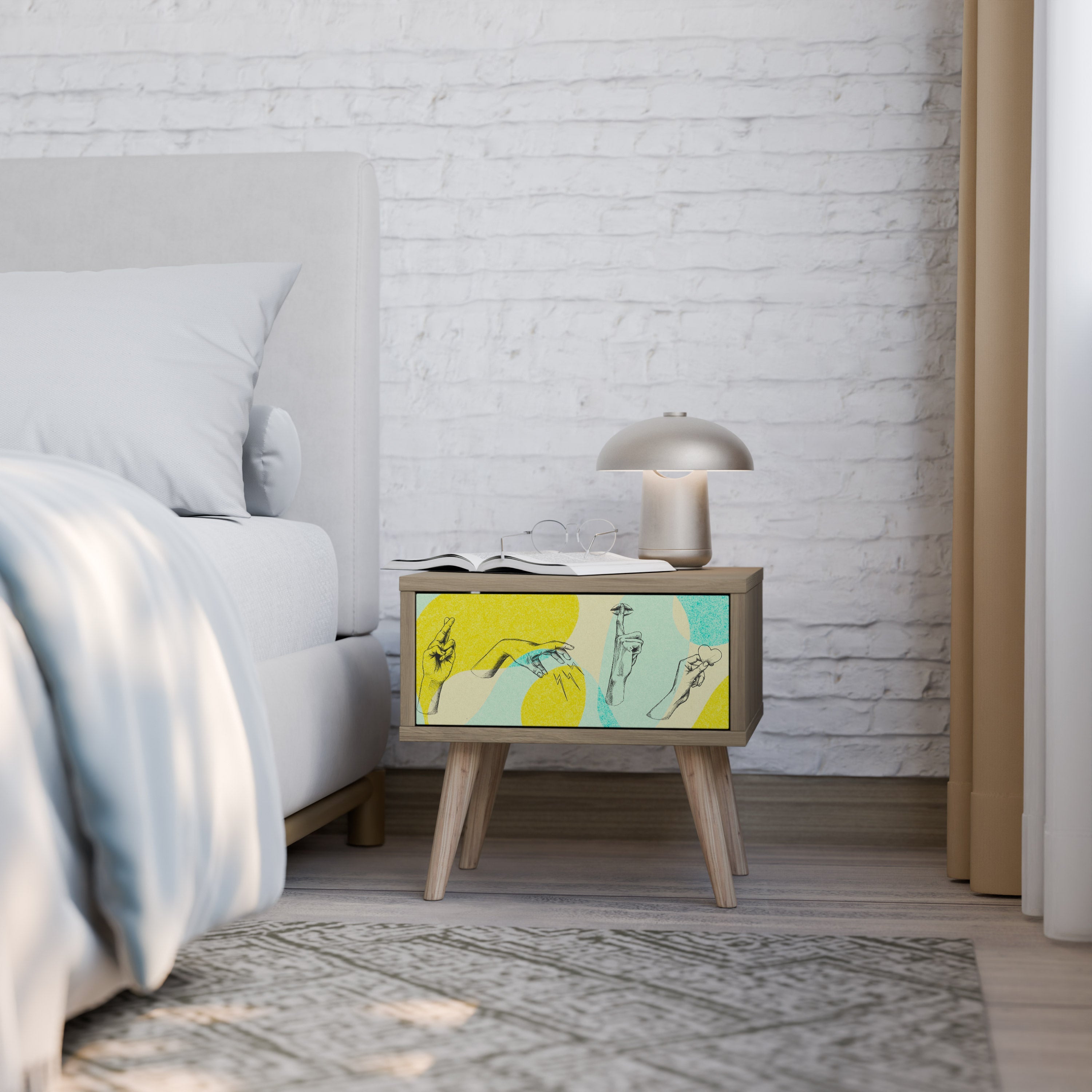 BODY LANGUAGE Nightstand in Oak Effect