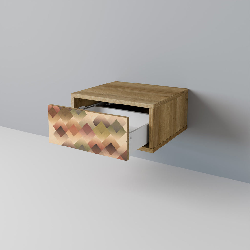 Table de chevet GEOMETRIC FUSION effet chêne