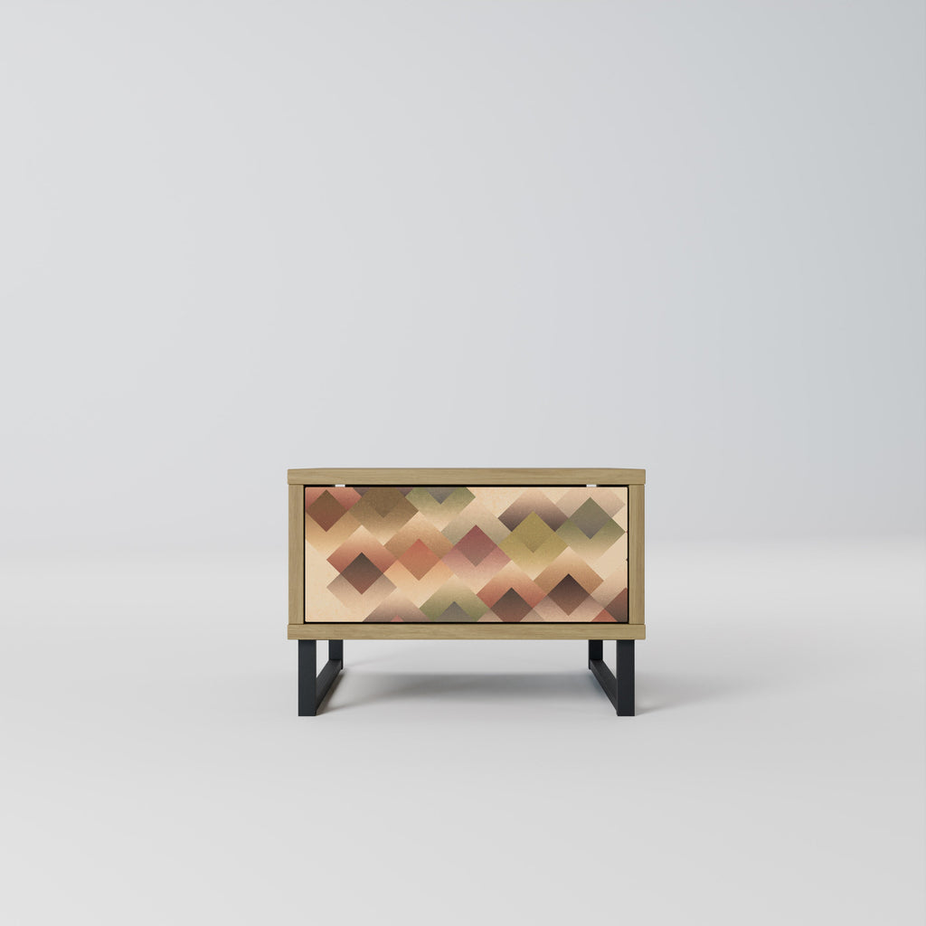 Table de chevet GEOMETRIC FUSION effet chêne