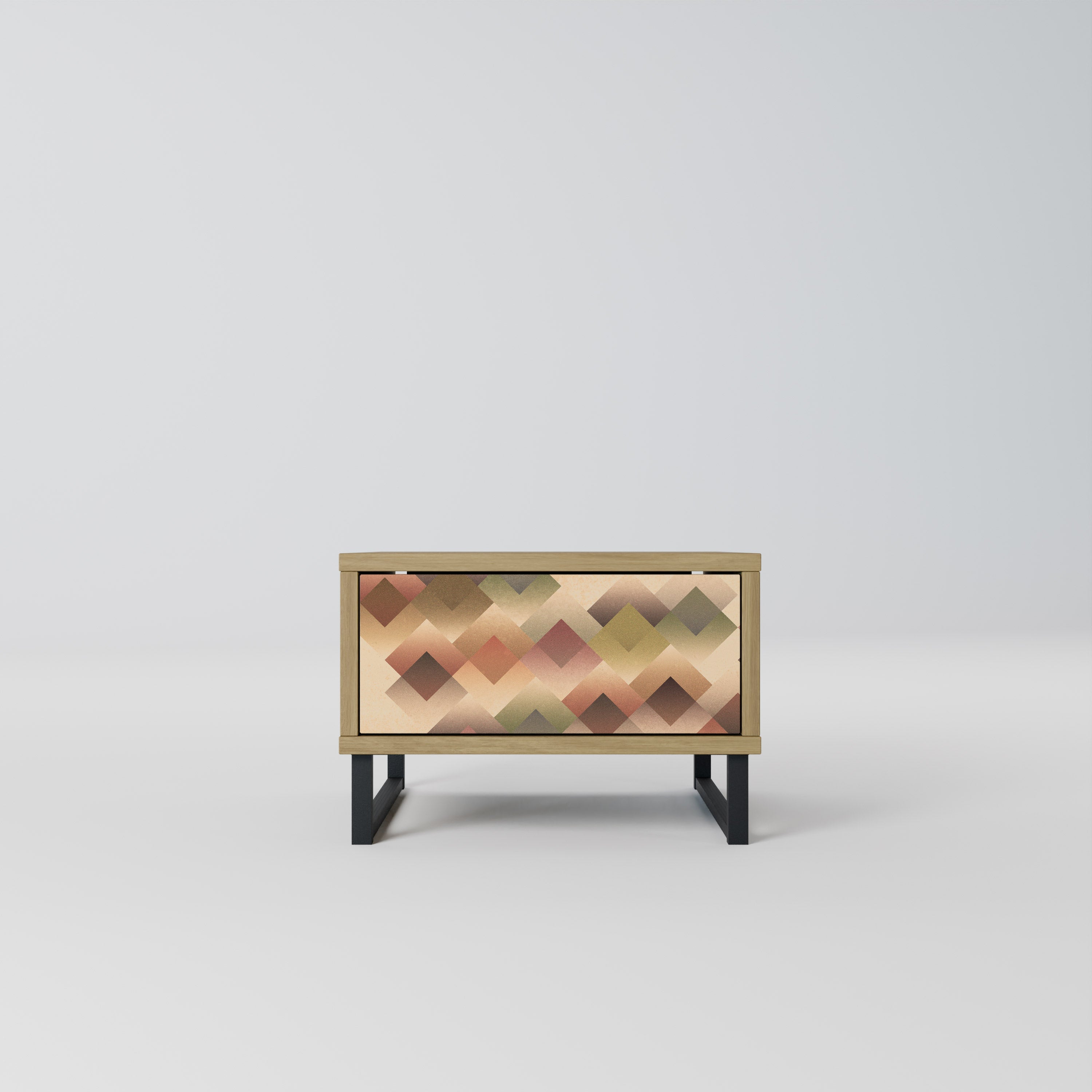 GEOMETRIC FUSION Nightstand in Oak Effect