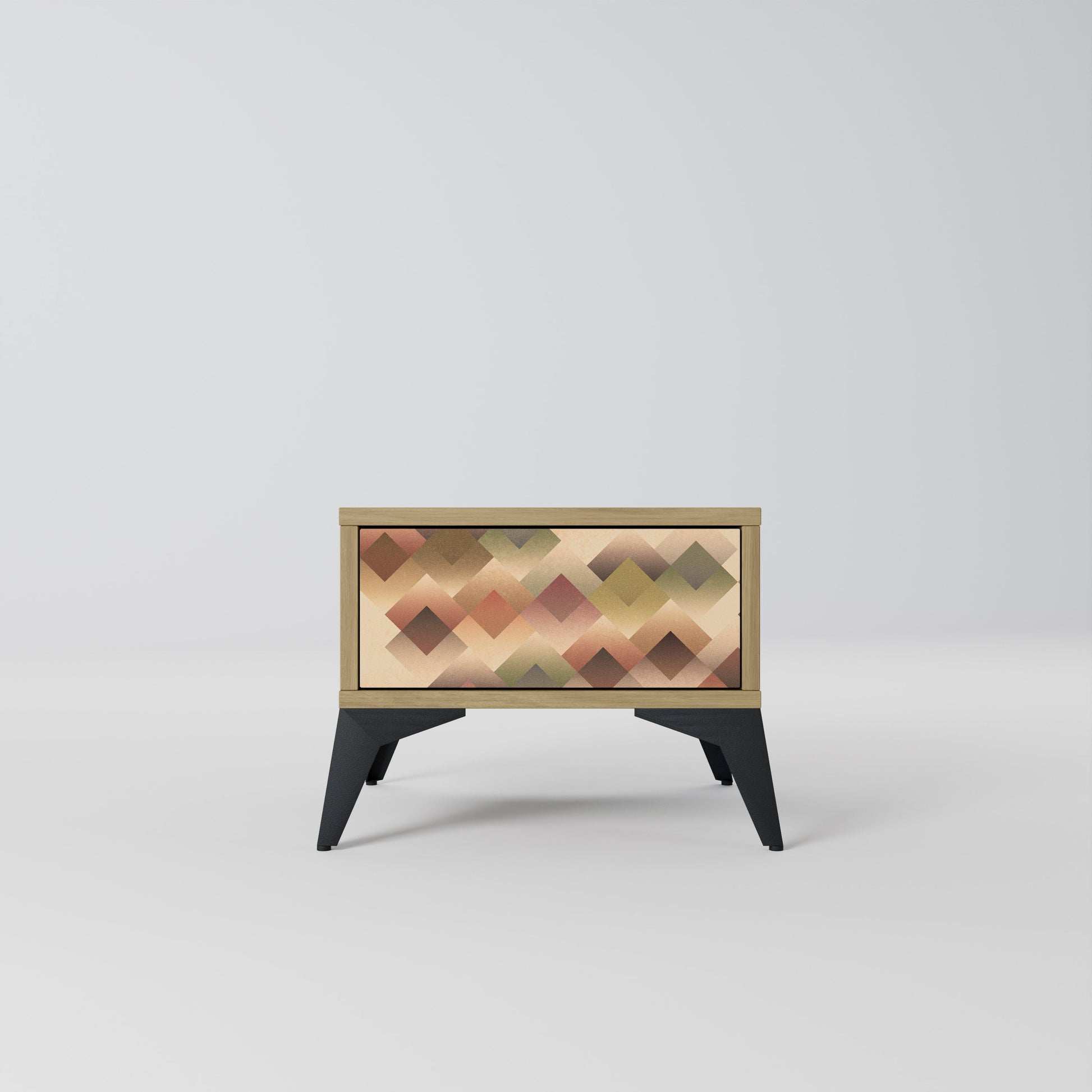 Table de chevet GEOMETRIC FUSION effet chêne