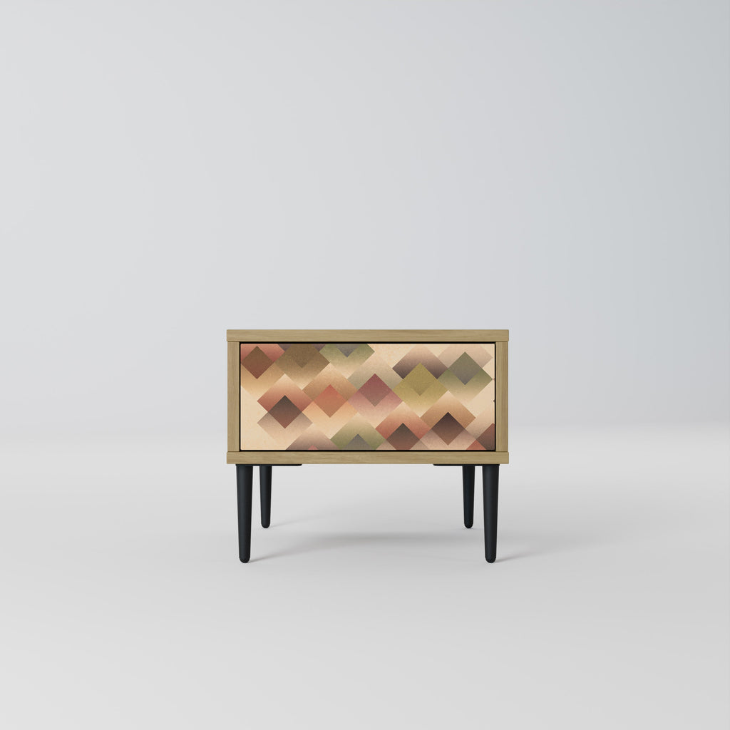 Table de chevet GEOMETRIC FUSION effet chêne