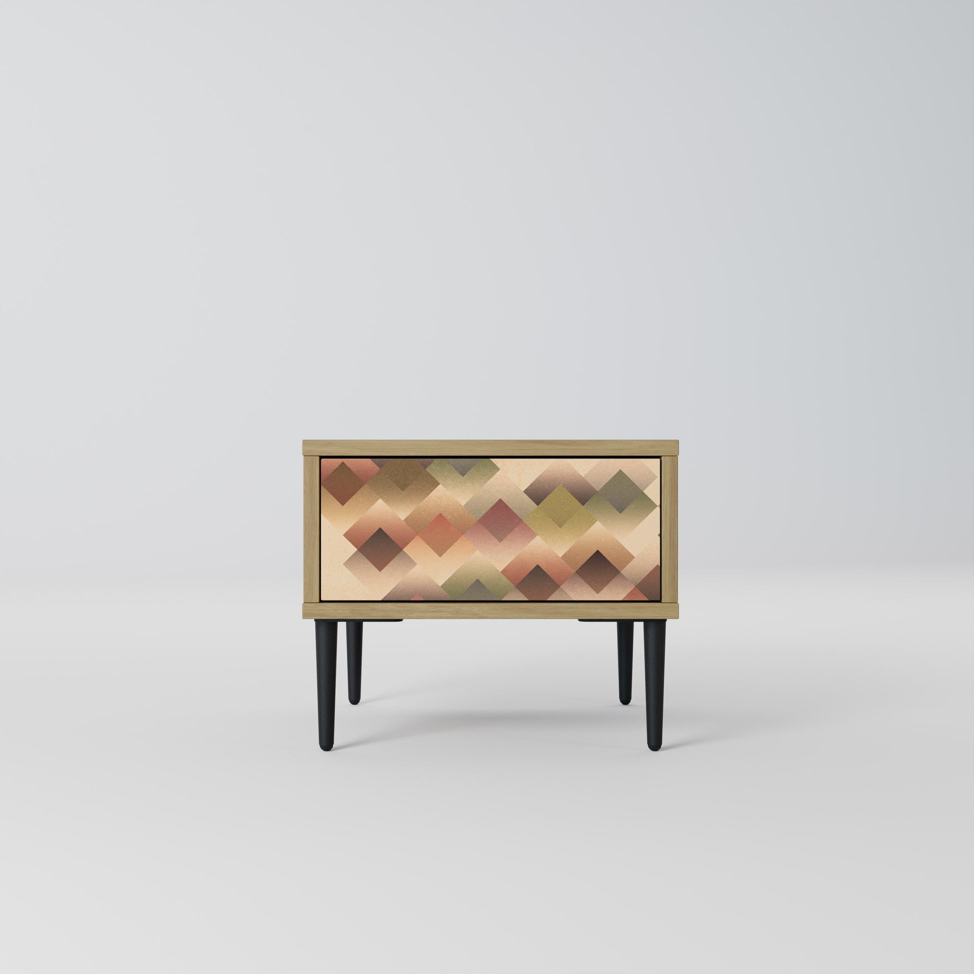 Table de chevet GEOMETRIC FUSION effet chêne