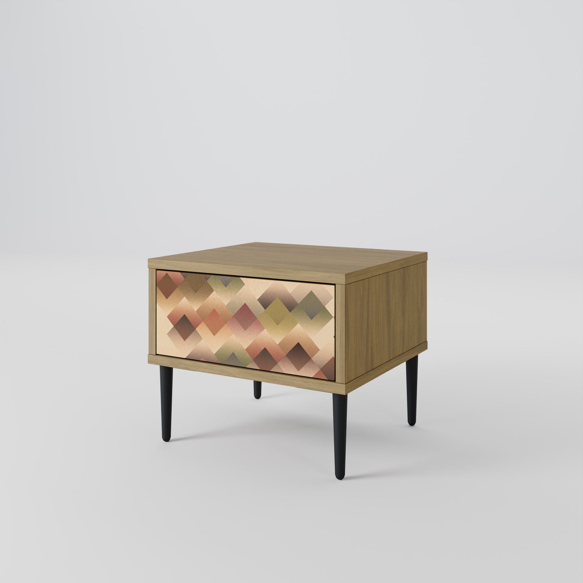 Table de chevet GEOMETRIC FUSION effet chêne
