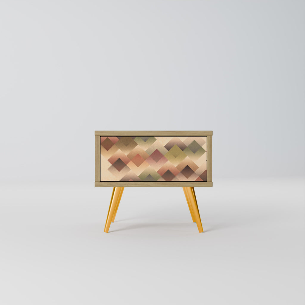 Table de chevet GEOMETRIC FUSION effet chêne