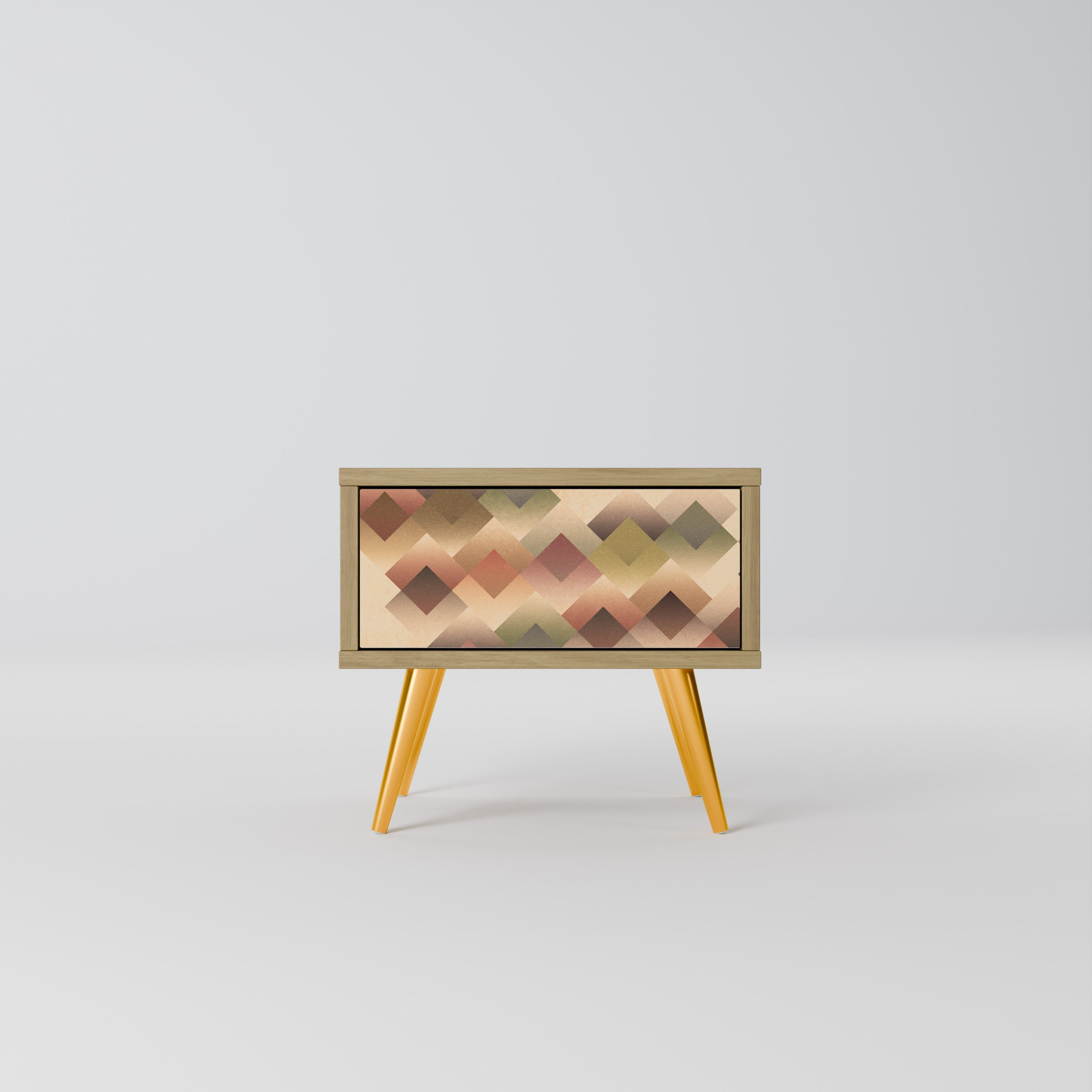 GEOMETRIC FUSION Nightstand in Oak Effect