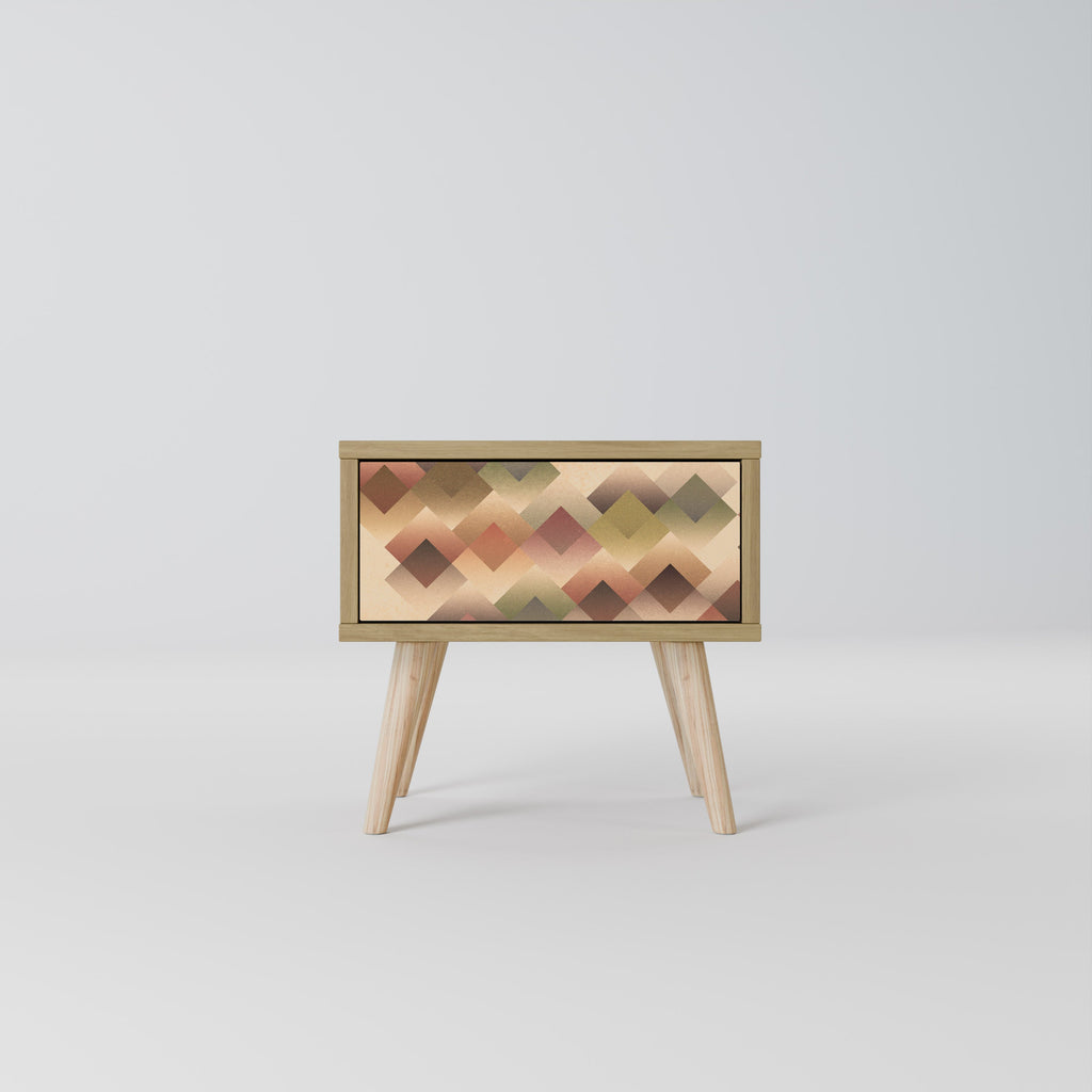 Table de chevet GEOMETRIC FUSION effet chêne
