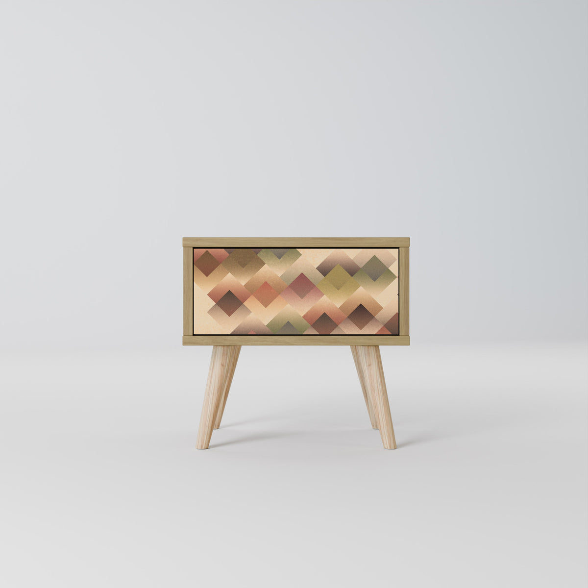 Table de chevet GEOMETRIC FUSION effet chêne
