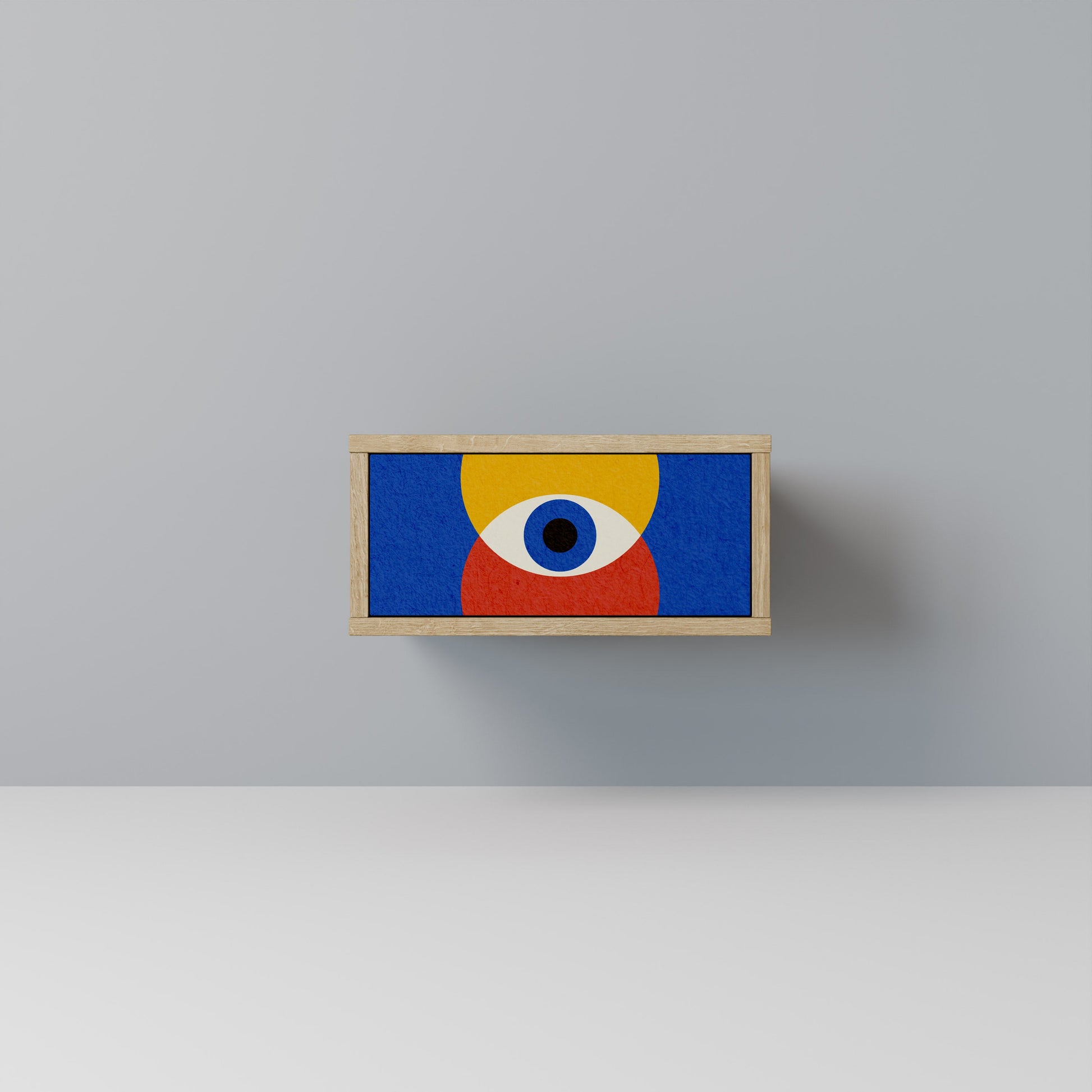 Table de chevet GEOMETRIC EYES effet chêne