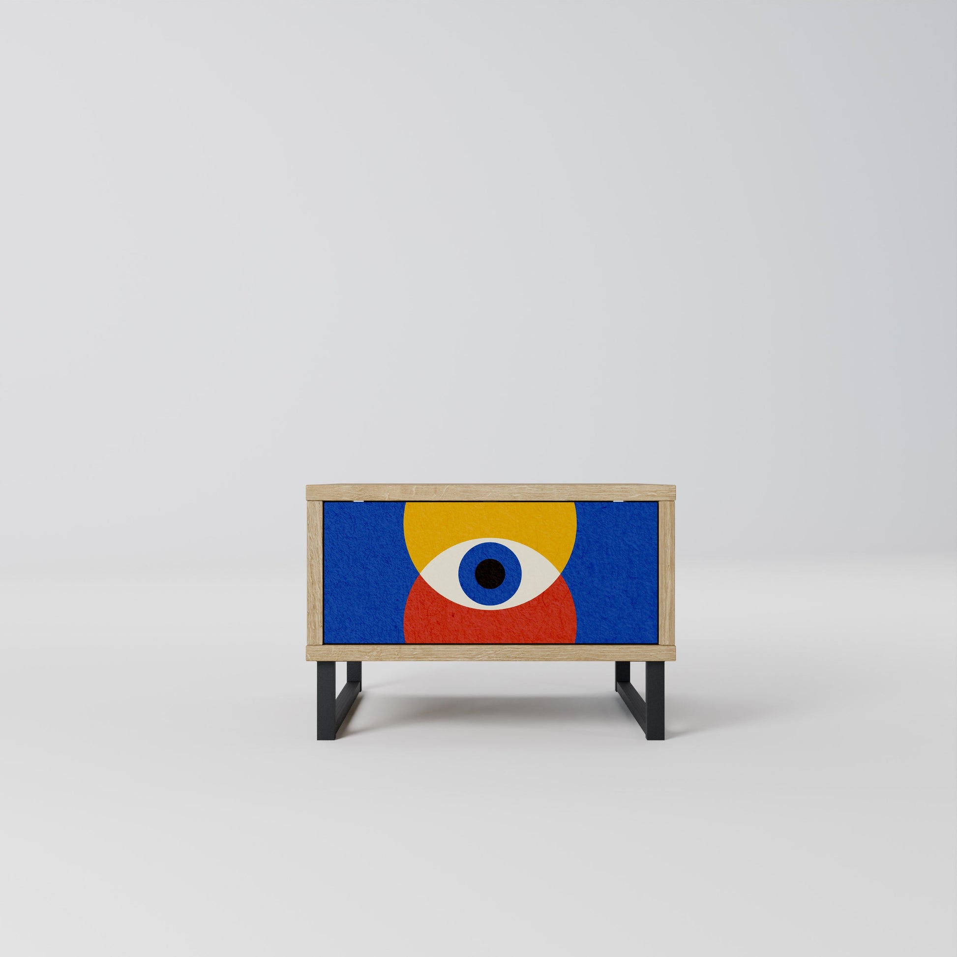Table de chevet GEOMETRIC EYES effet chêne
