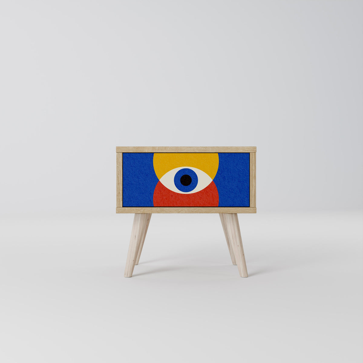 Table de chevet GEOMETRIC EYES effet chêne