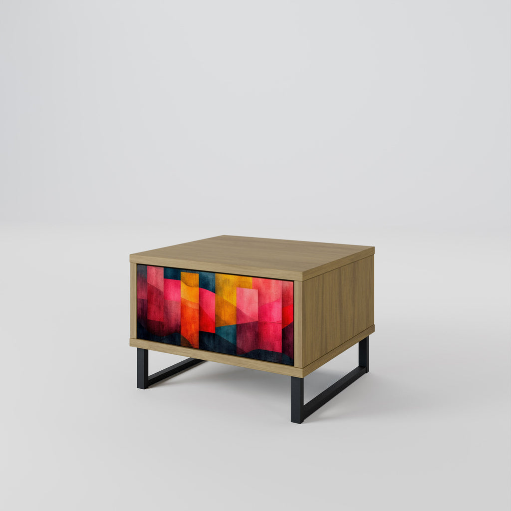 Table de chevet COLORFUL SOUNDS effet chêne