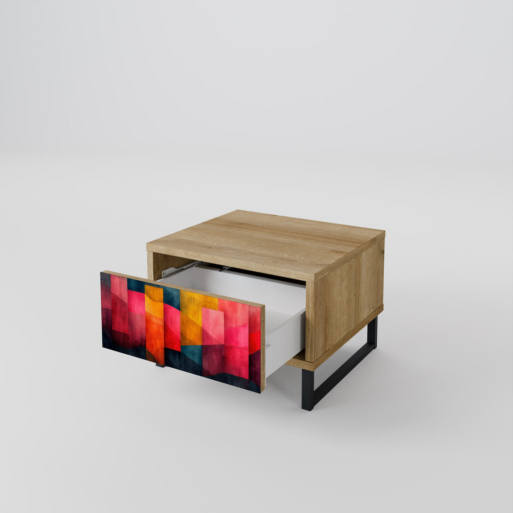 Table de chevet COLORFUL SOUNDS effet chêne