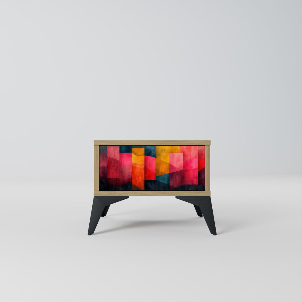 Table de chevet COLORFUL SOUNDS effet chêne