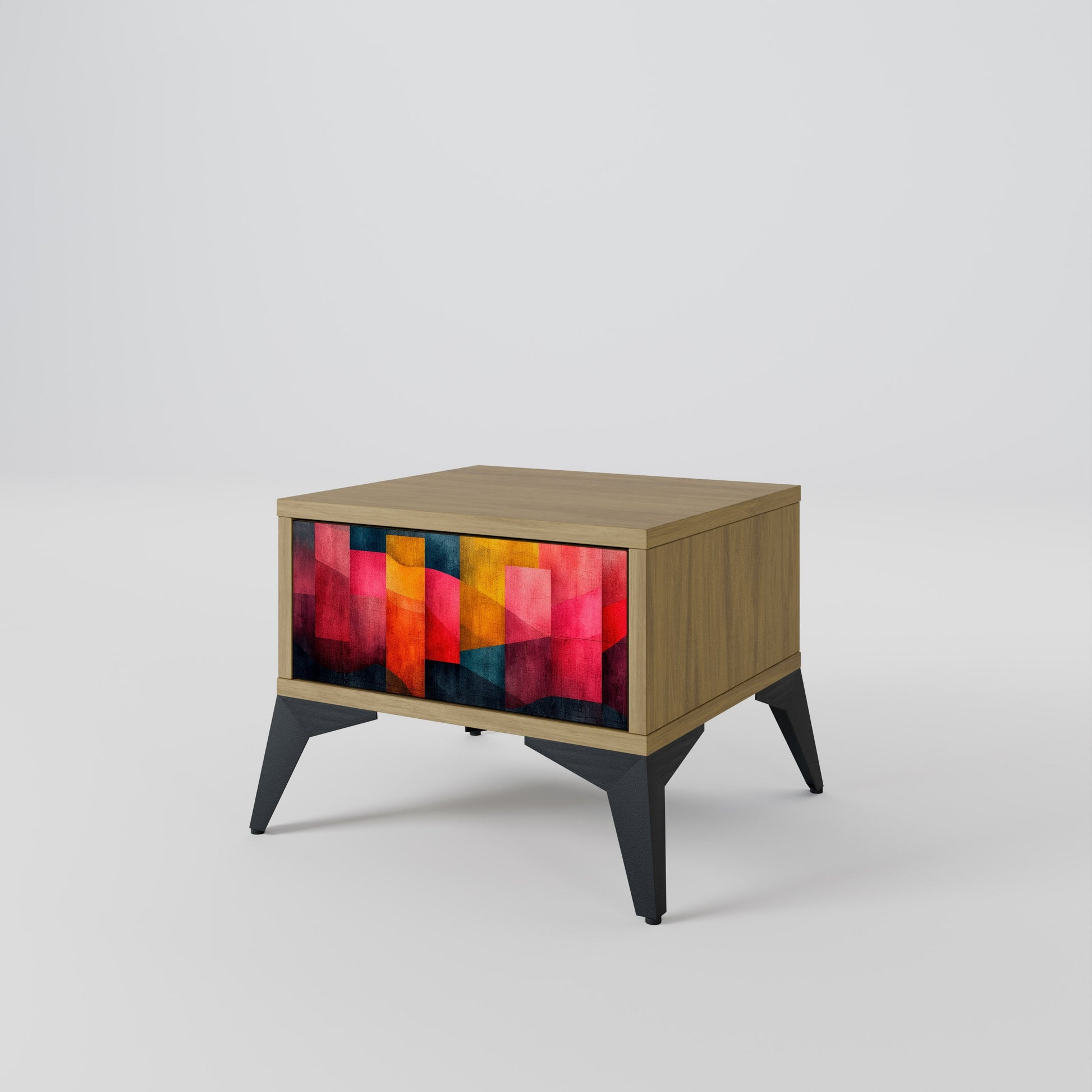 Table de chevet COLORFUL SOUNDS effet chêne