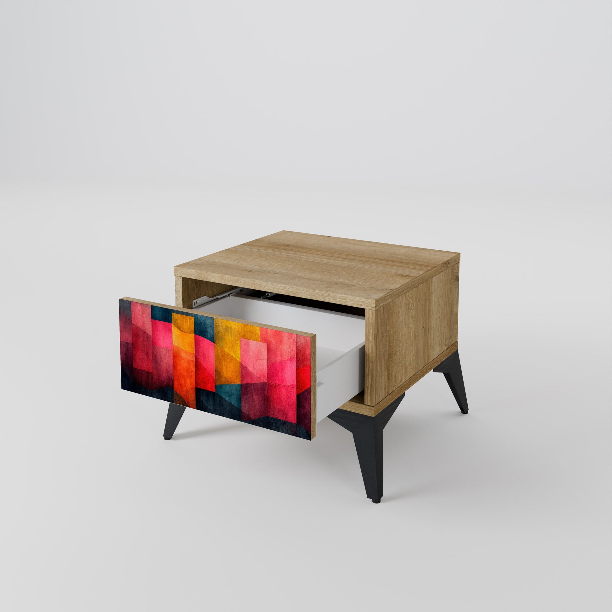 Table de chevet COLORFUL SOUNDS effet chêne