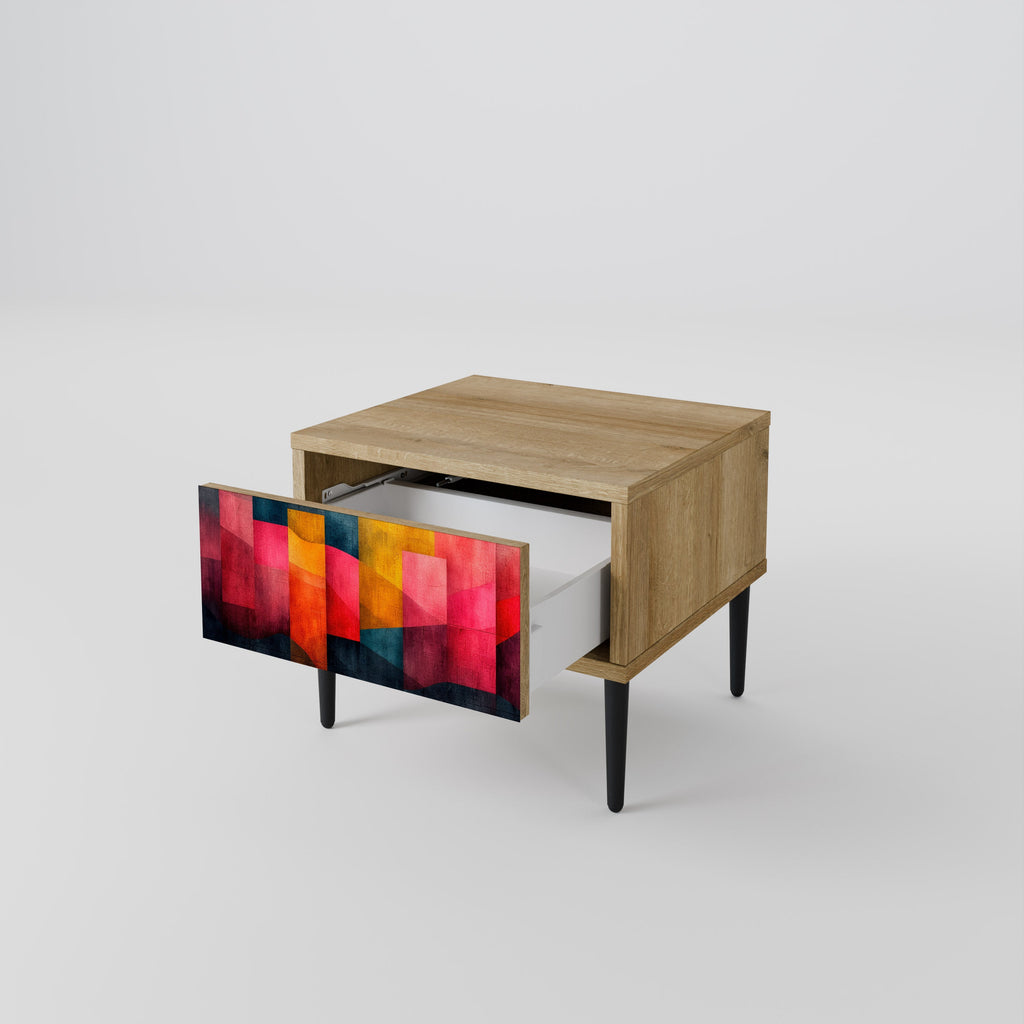 Table de chevet COLORFUL SOUNDS effet chêne
