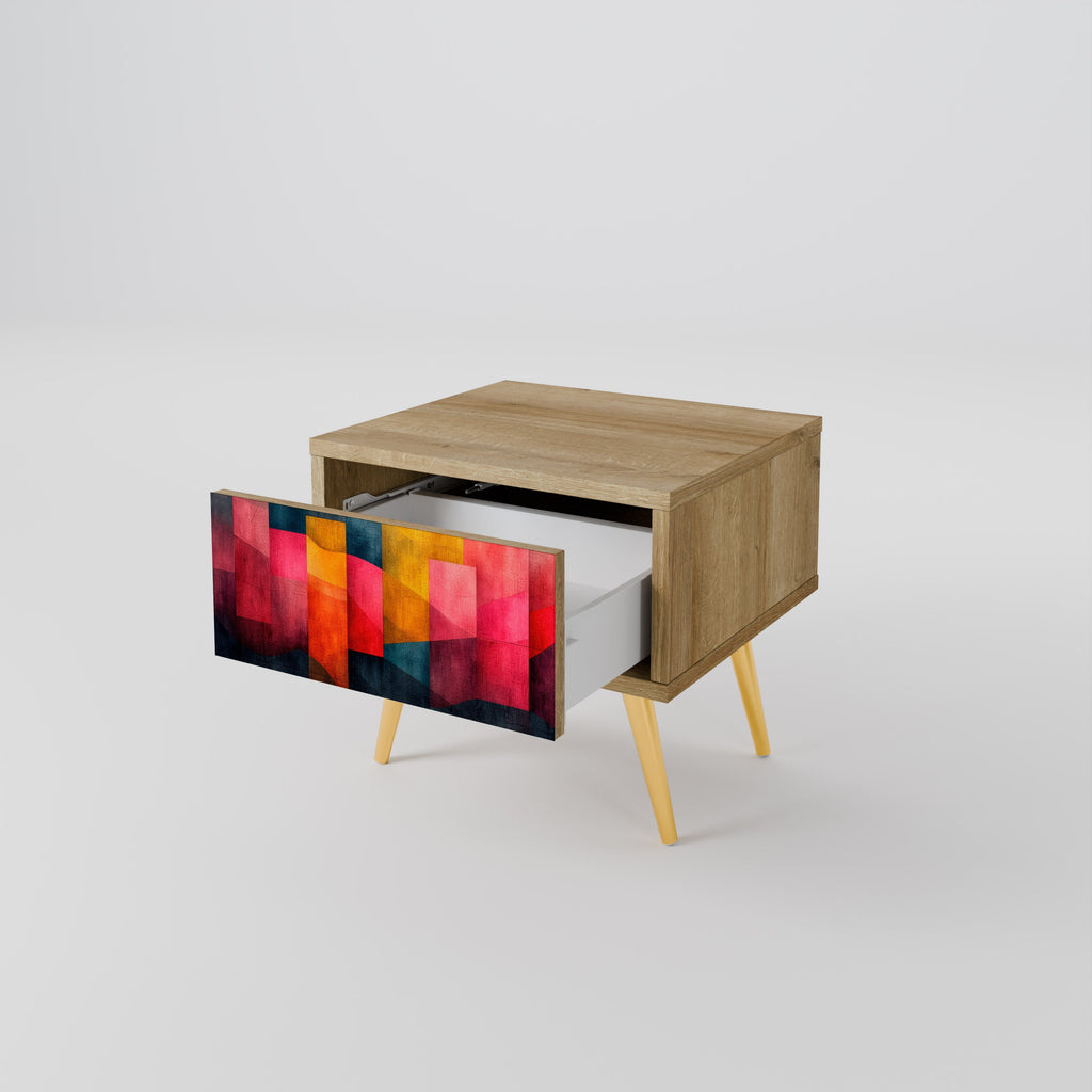 Table de chevet COLORFUL SOUNDS effet chêne