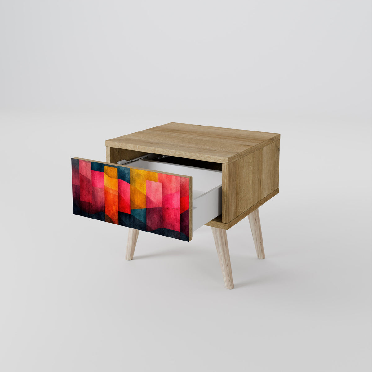 Table de chevet COLORFUL SOUNDS effet chêne