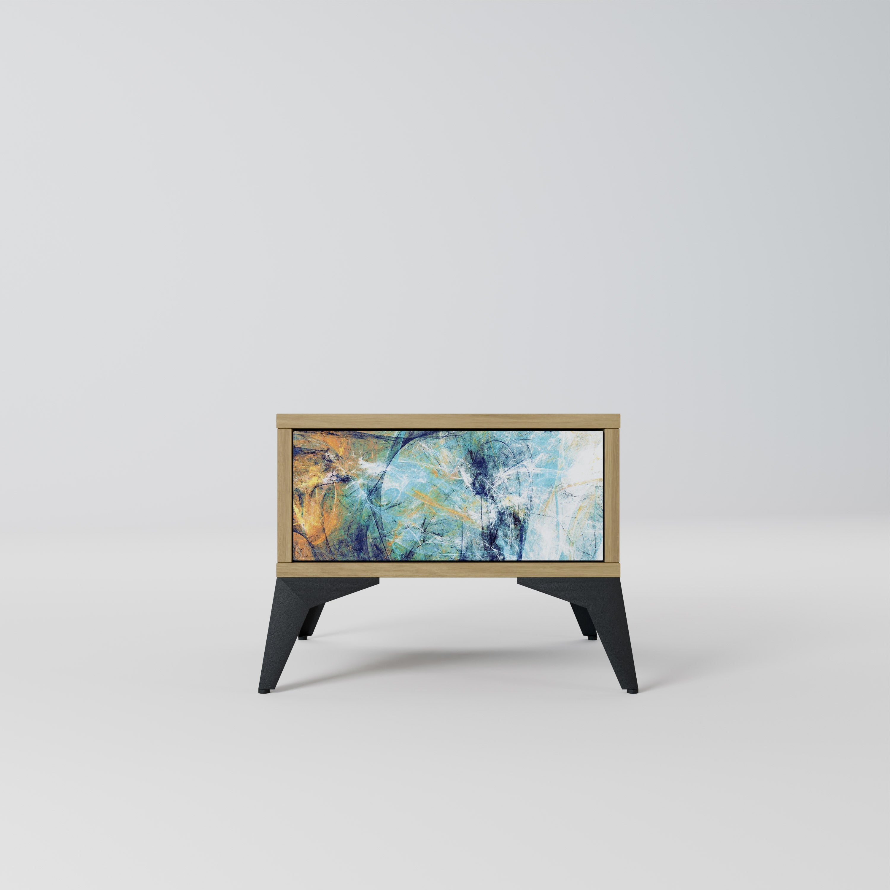 ABSTRACT THOUGHTS Nightstand in Oak Effect