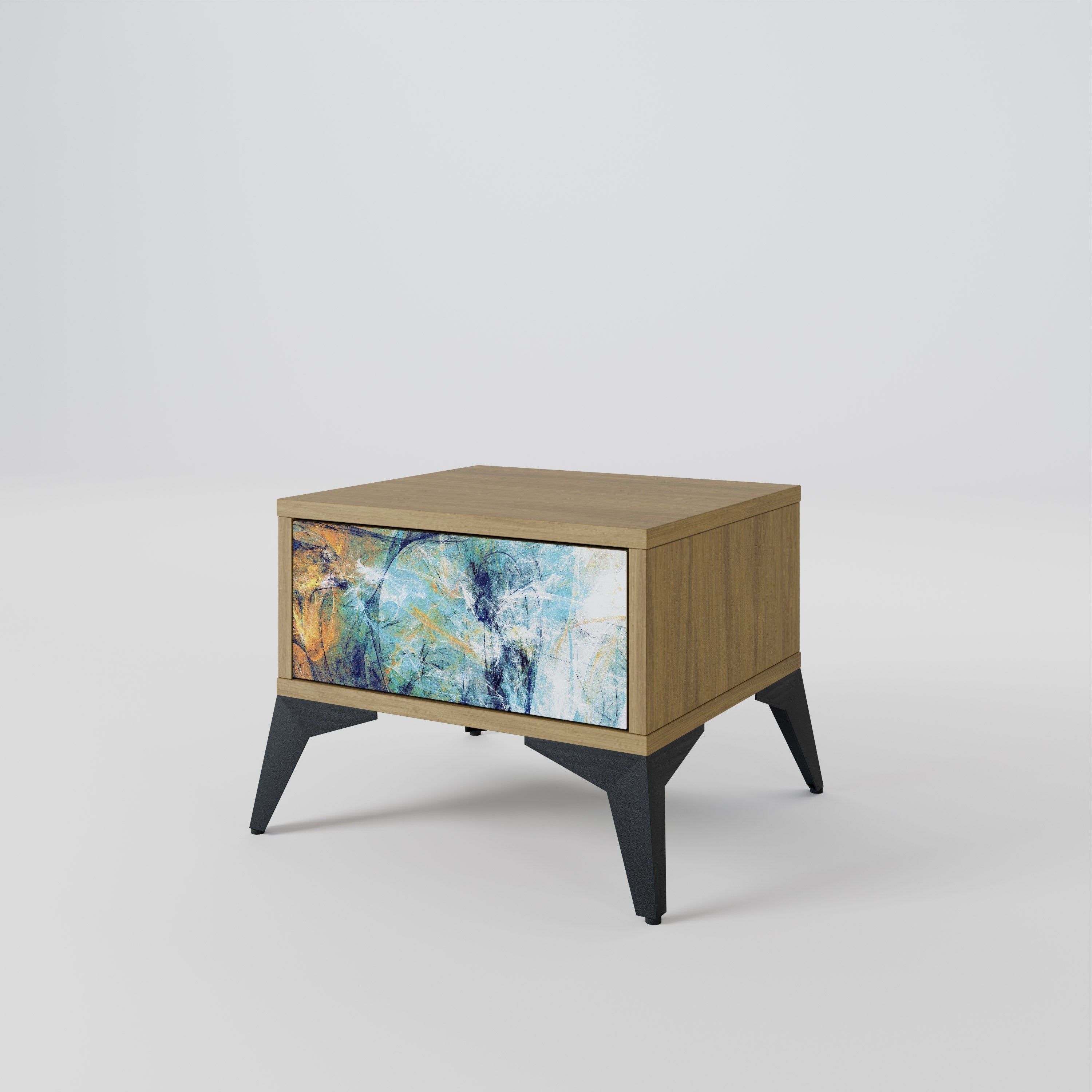 ABSTRACT THOUGHTS Nightstand in Oak Effect