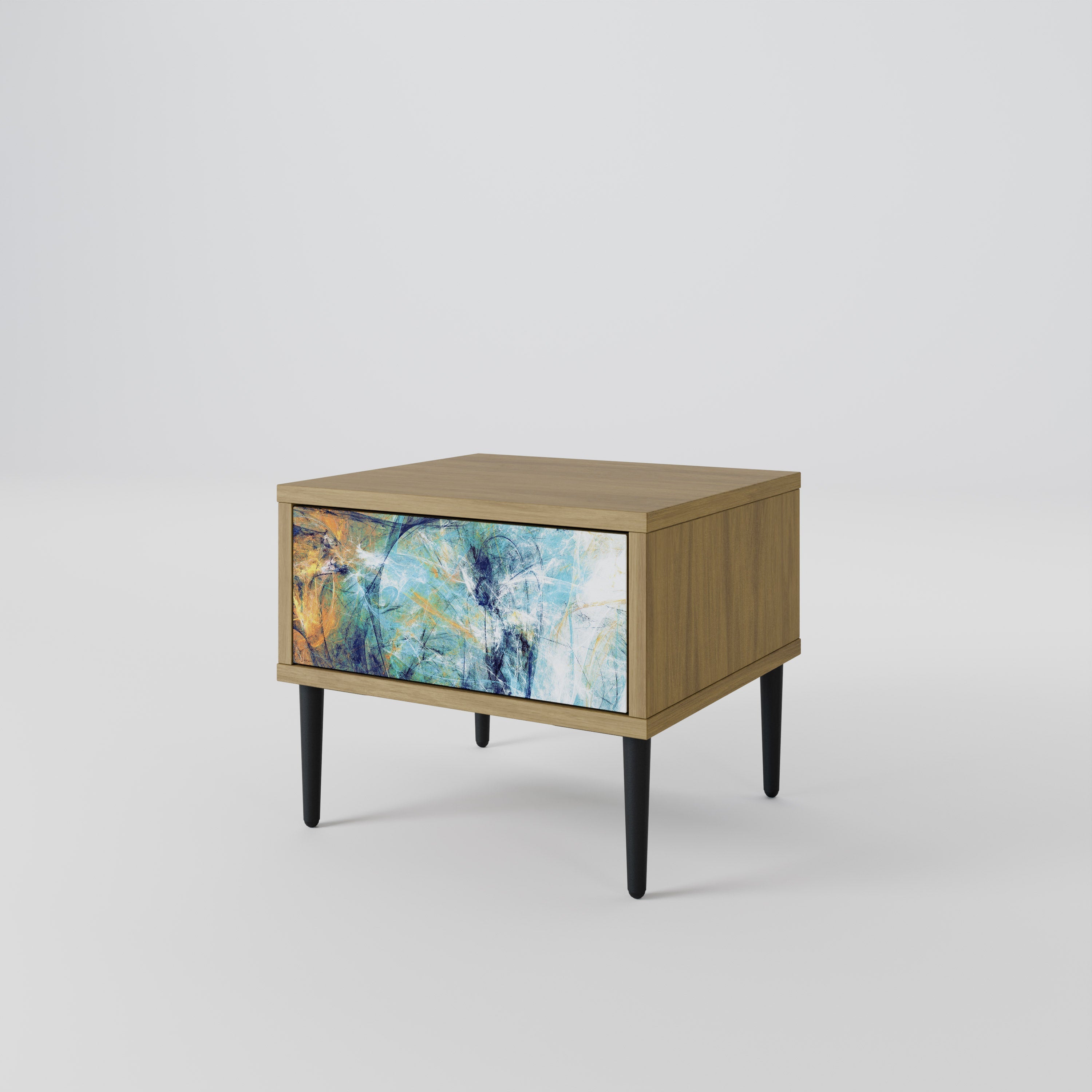 ABSTRACT THOUGHTS Nightstand in Oak Effect