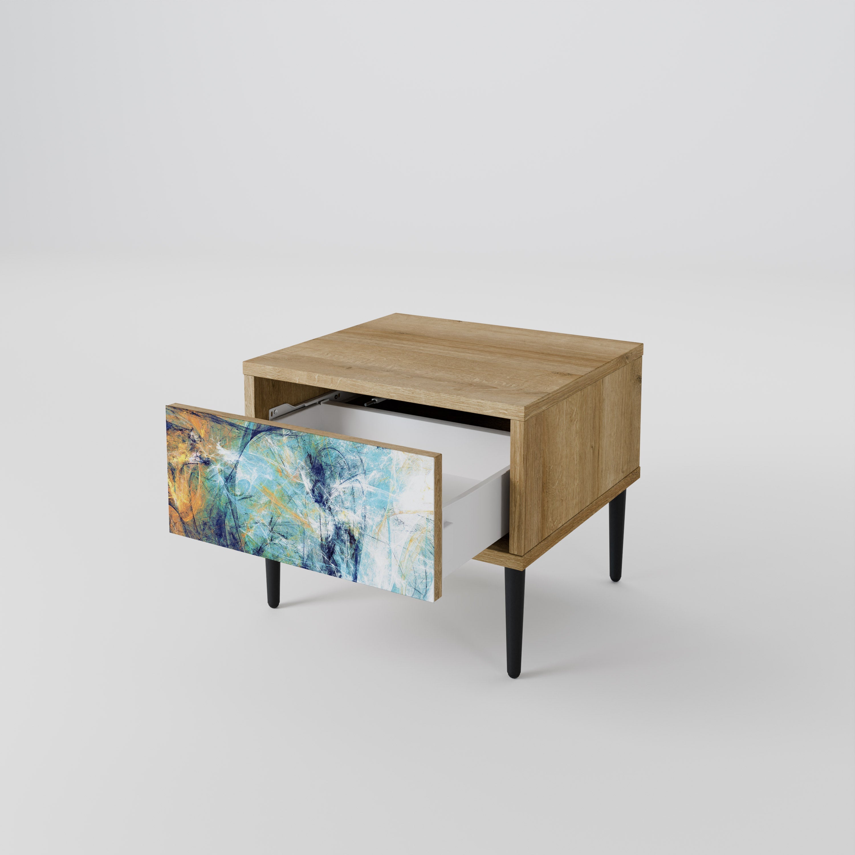 ABSTRACT THOUGHTS Nightstand in Oak Effect