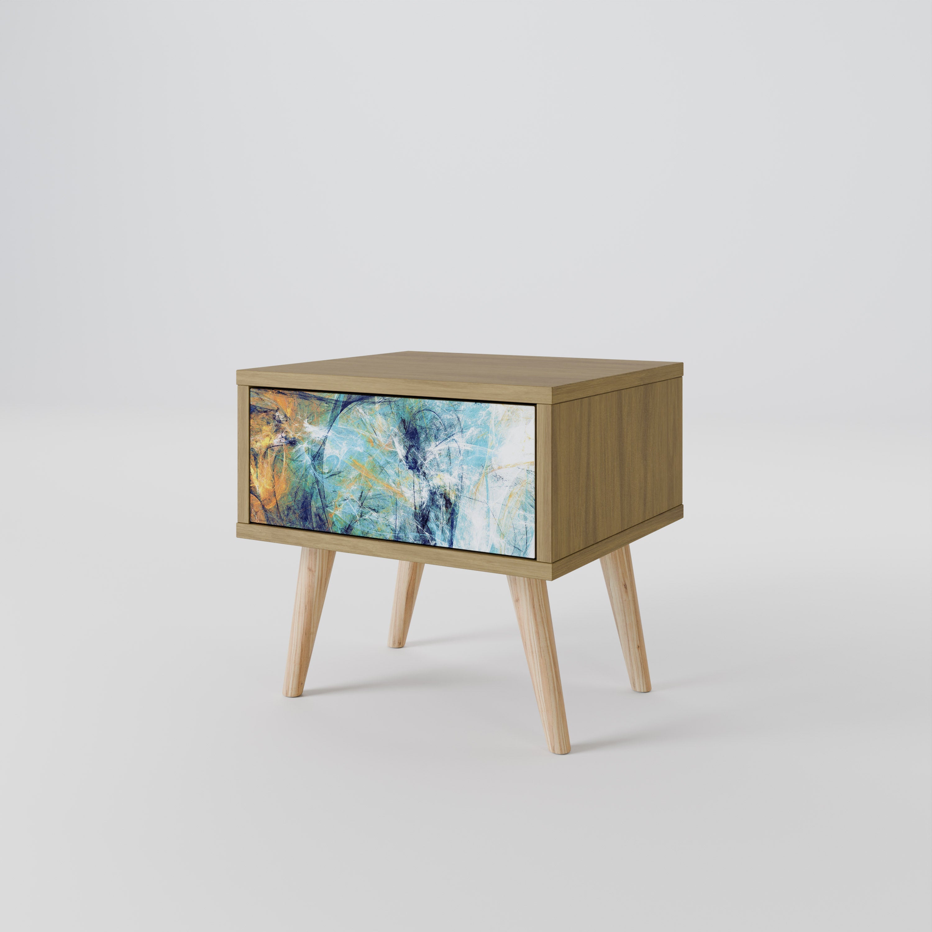 ABSTRACT THOUGHTS Nightstand in Oak Effect