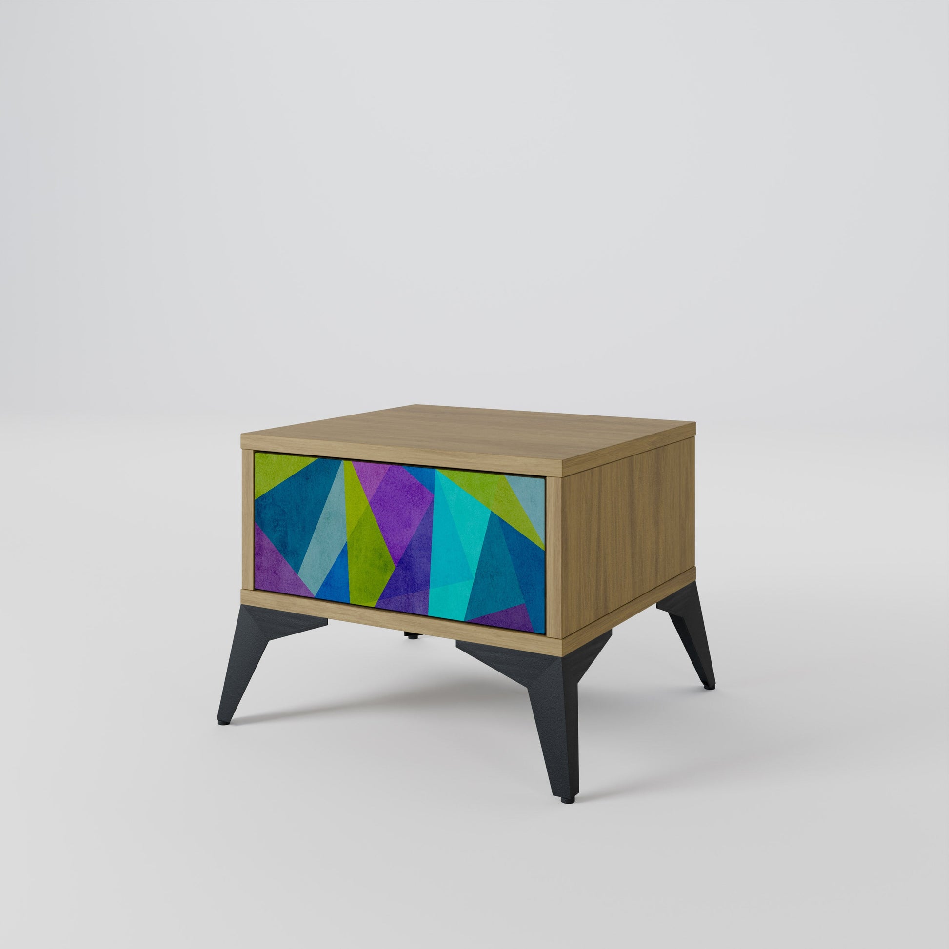 COLD SHOWCASE Nightstand in Oak Effect