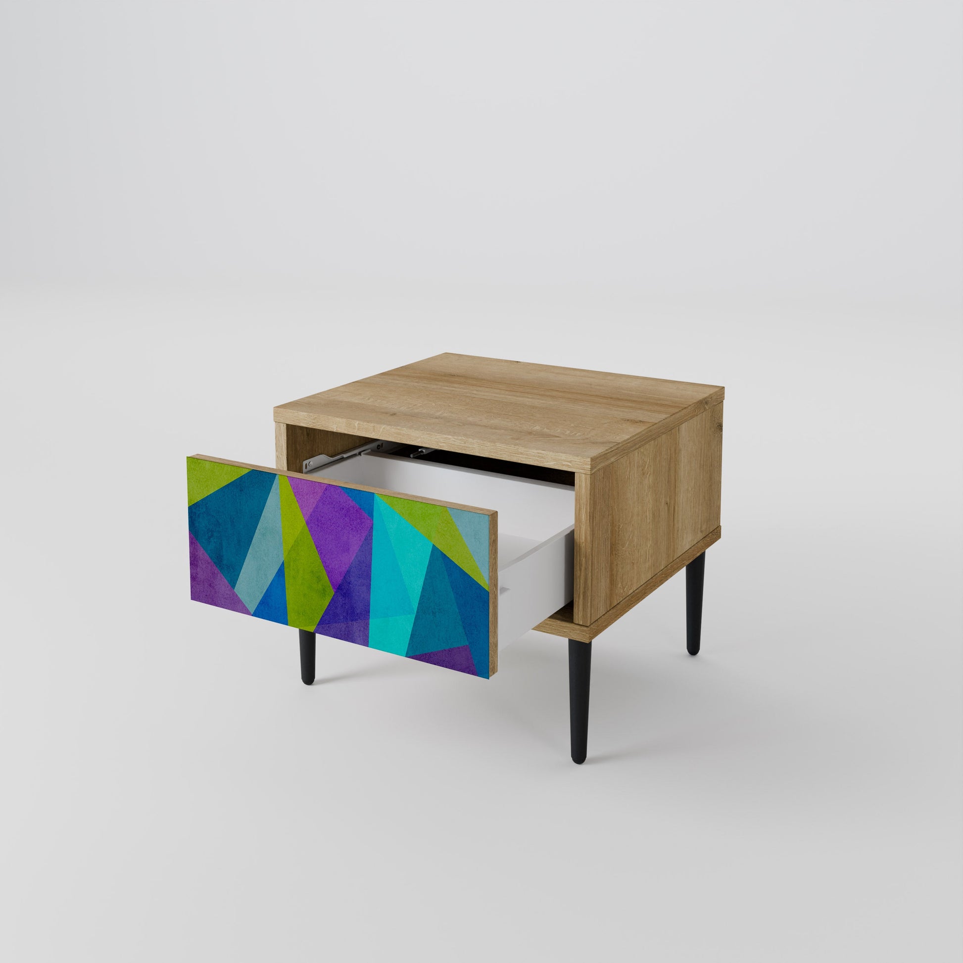 COLD SHOWCASE Nightstand in Oak Effect