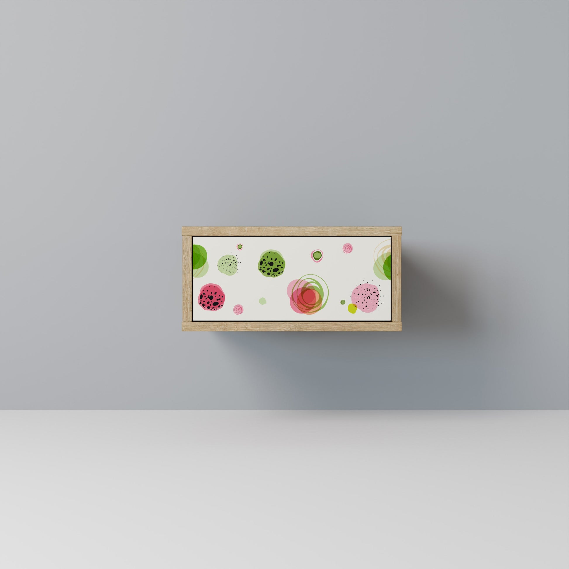 COLORFUL COSMOS Nightstand in Oak Effect