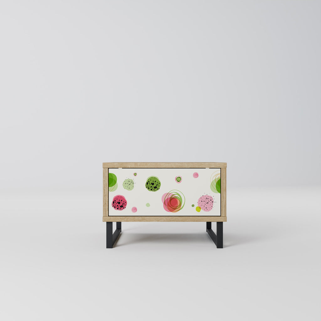 COLORFUL COSMOS Nightstand in Oak Effect
