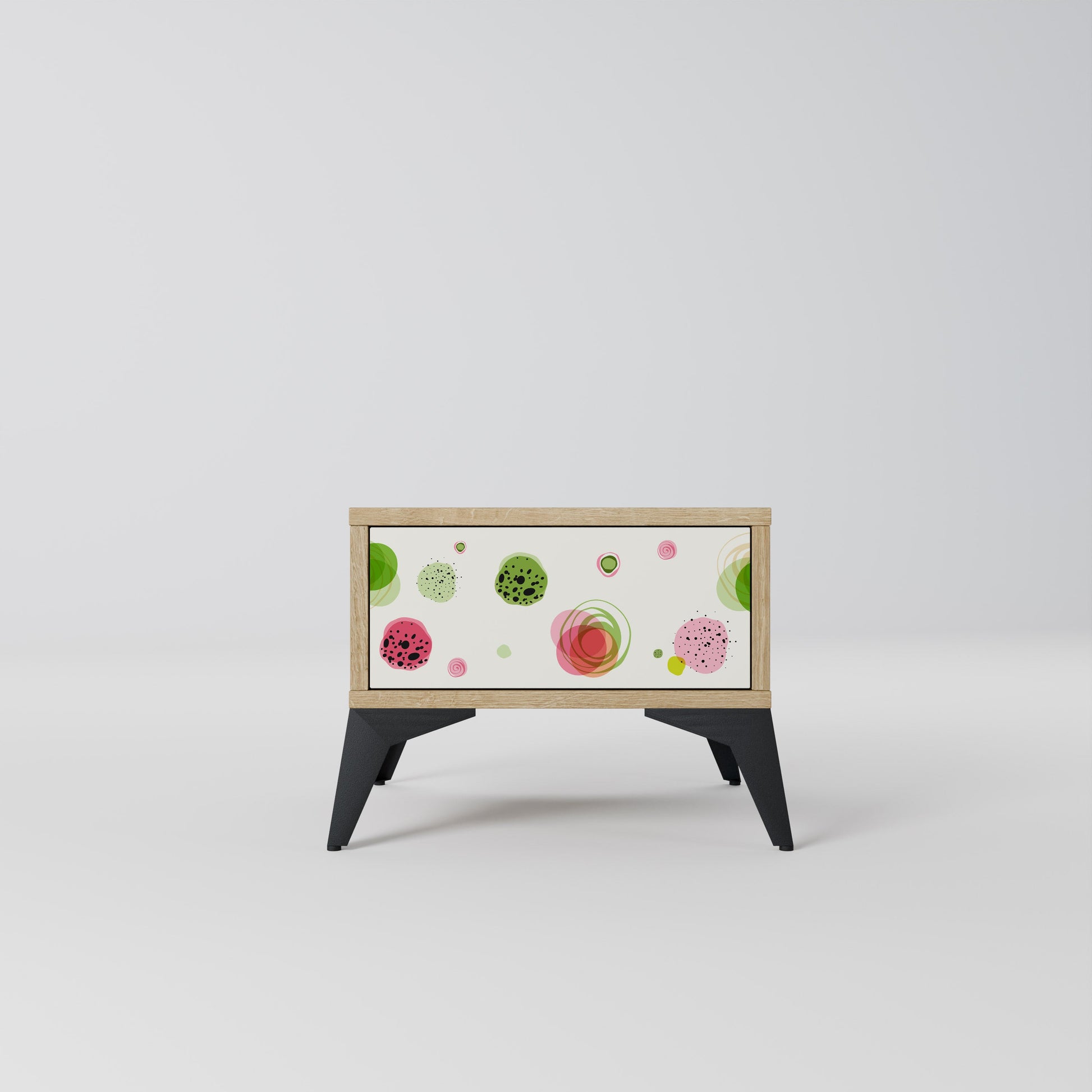 COLORFUL COSMOS Nightstand in Oak Effect