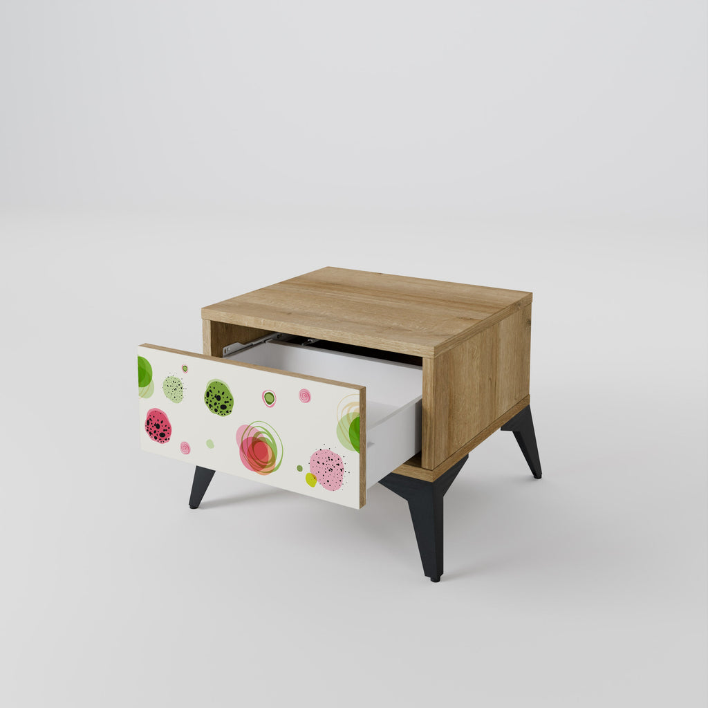 COLORFUL COSMOS Nightstand in Oak Effect