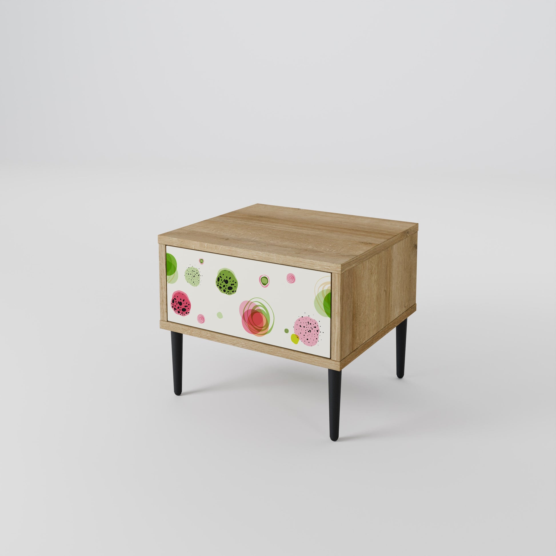 COLORFUL COSMOS Nightstand in Oak Effect