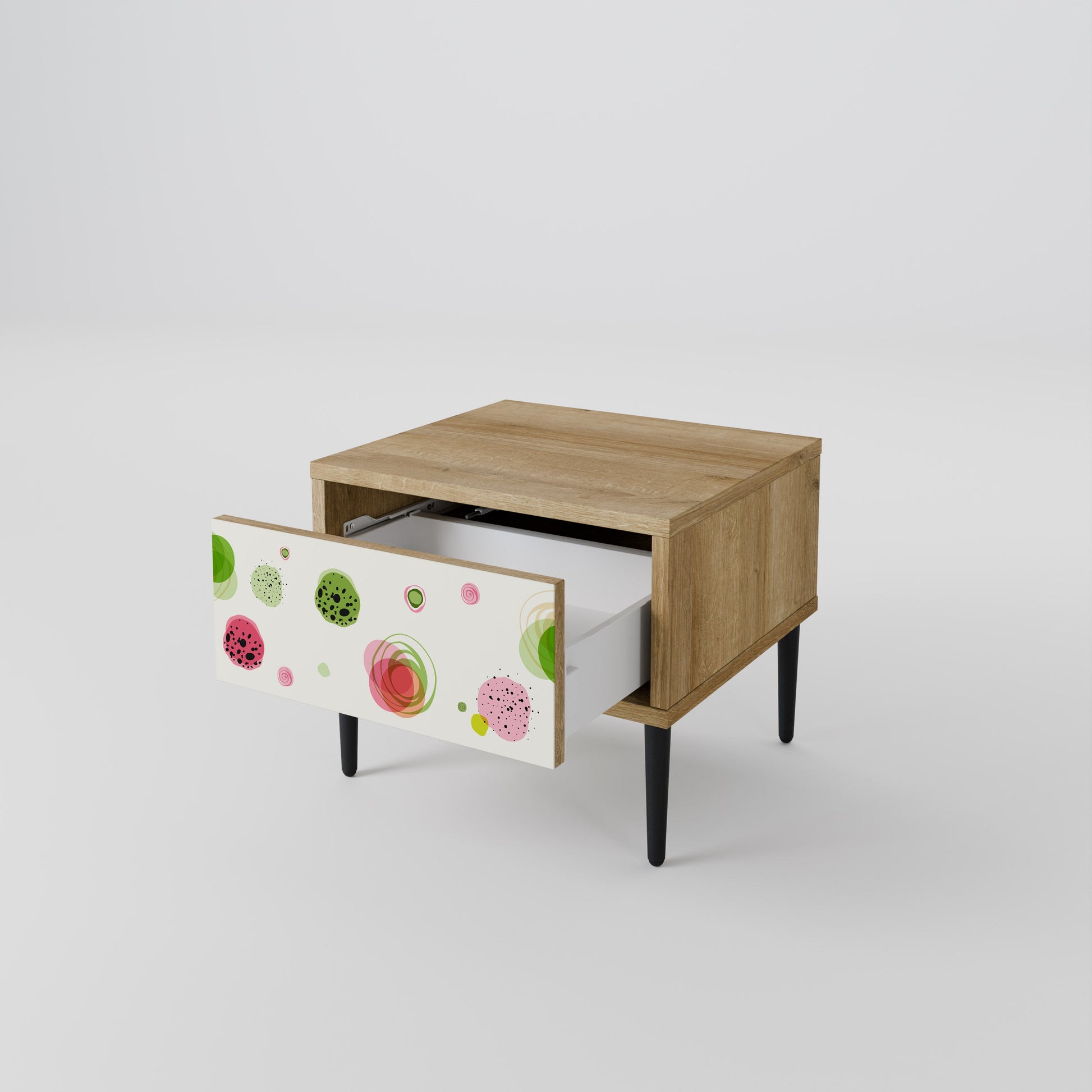 COLORFUL COSMOS Nightstand in Oak Effect