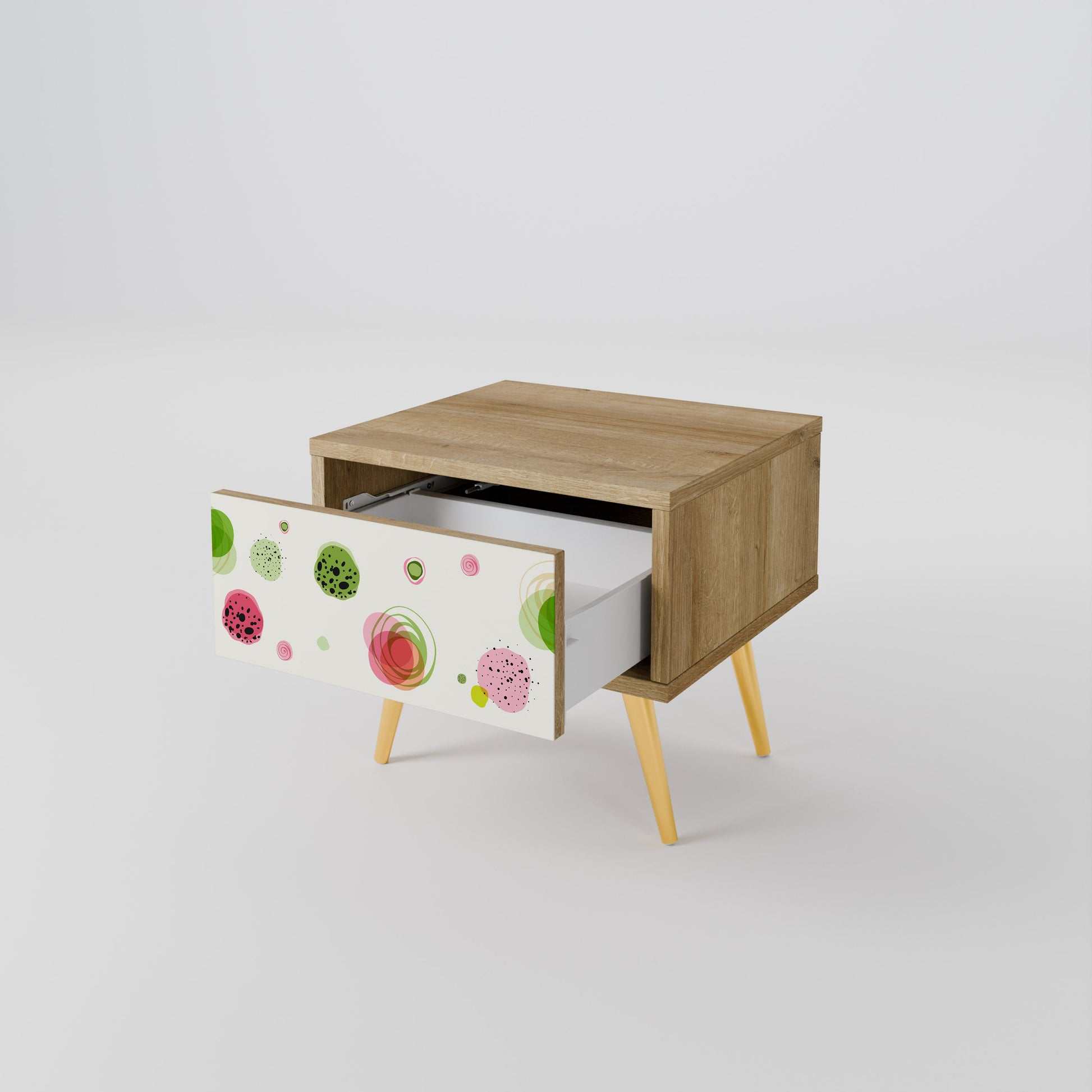 COLORFUL COSMOS Nightstand in Oak Effect