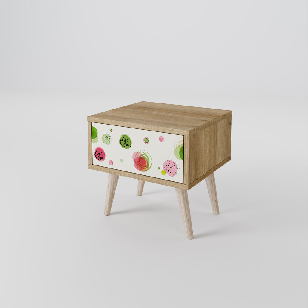 COLORFUL COSMOS Nightstand in Oak Effect