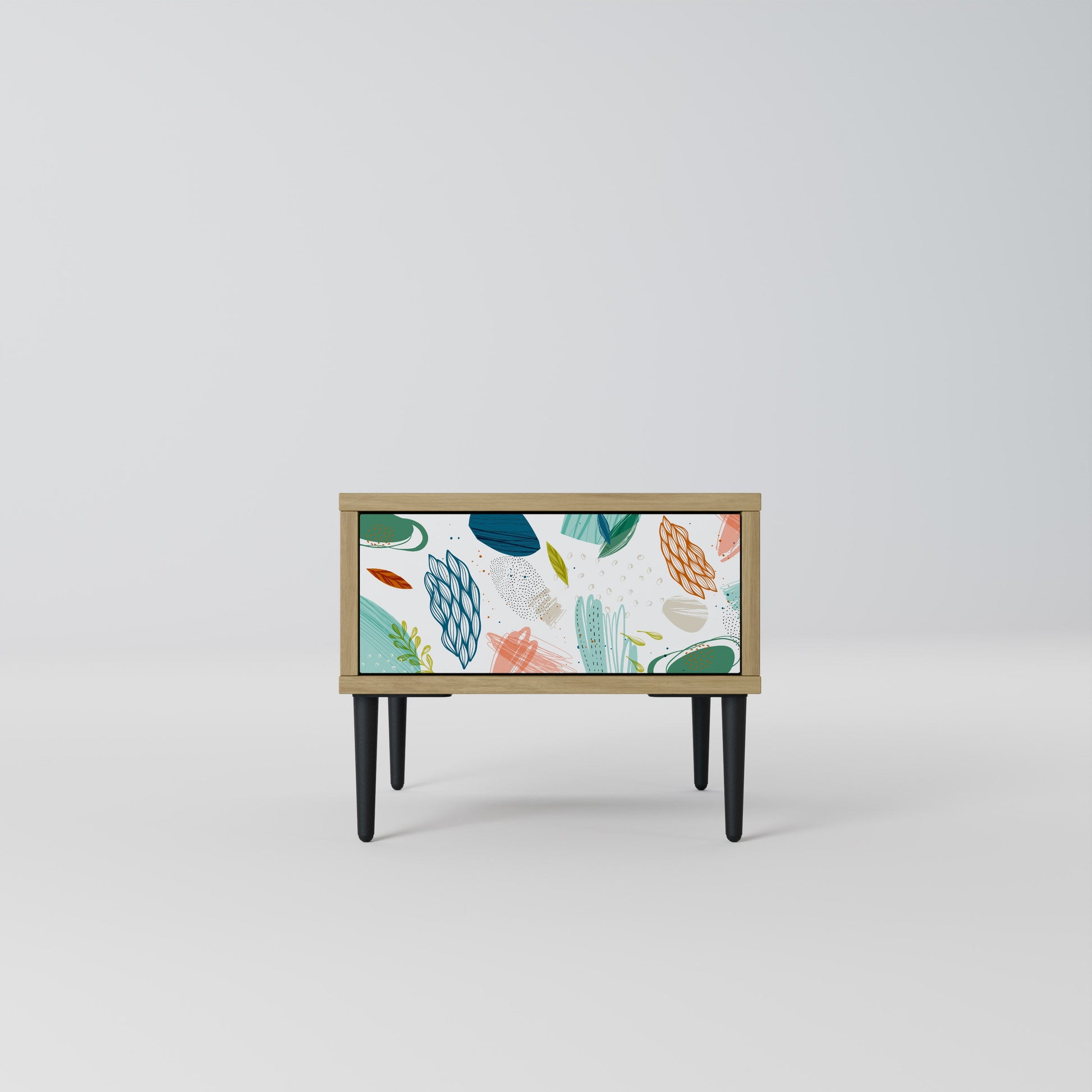 BOTANICAL HURRICANE Nightstand in Oak Effect