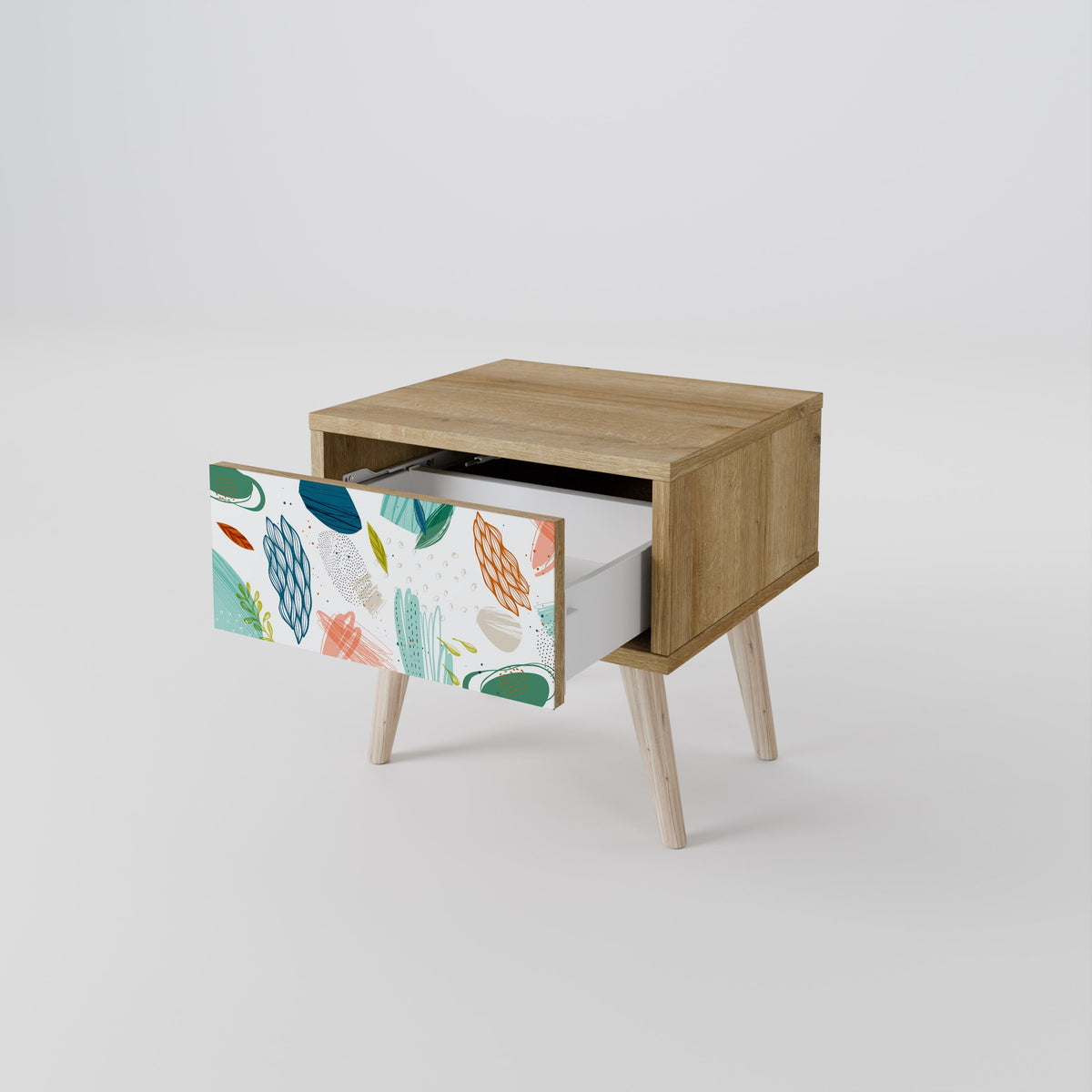 Table de chevet BOTANICAL HURRICANE effet chêne