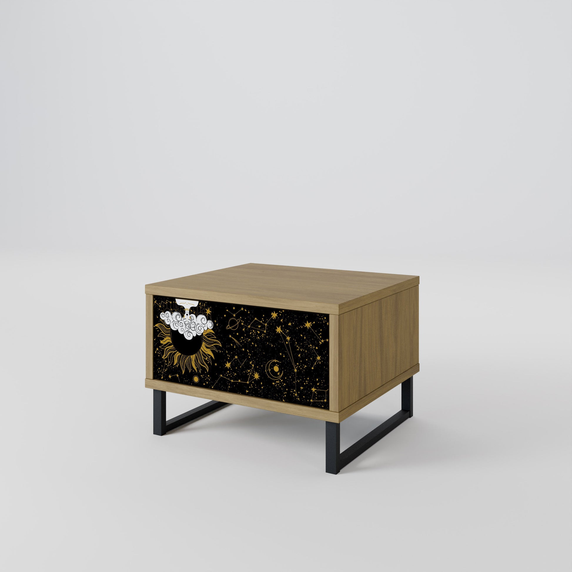 Table de chevet STELLAR CONSTELLATIONS effet chêne