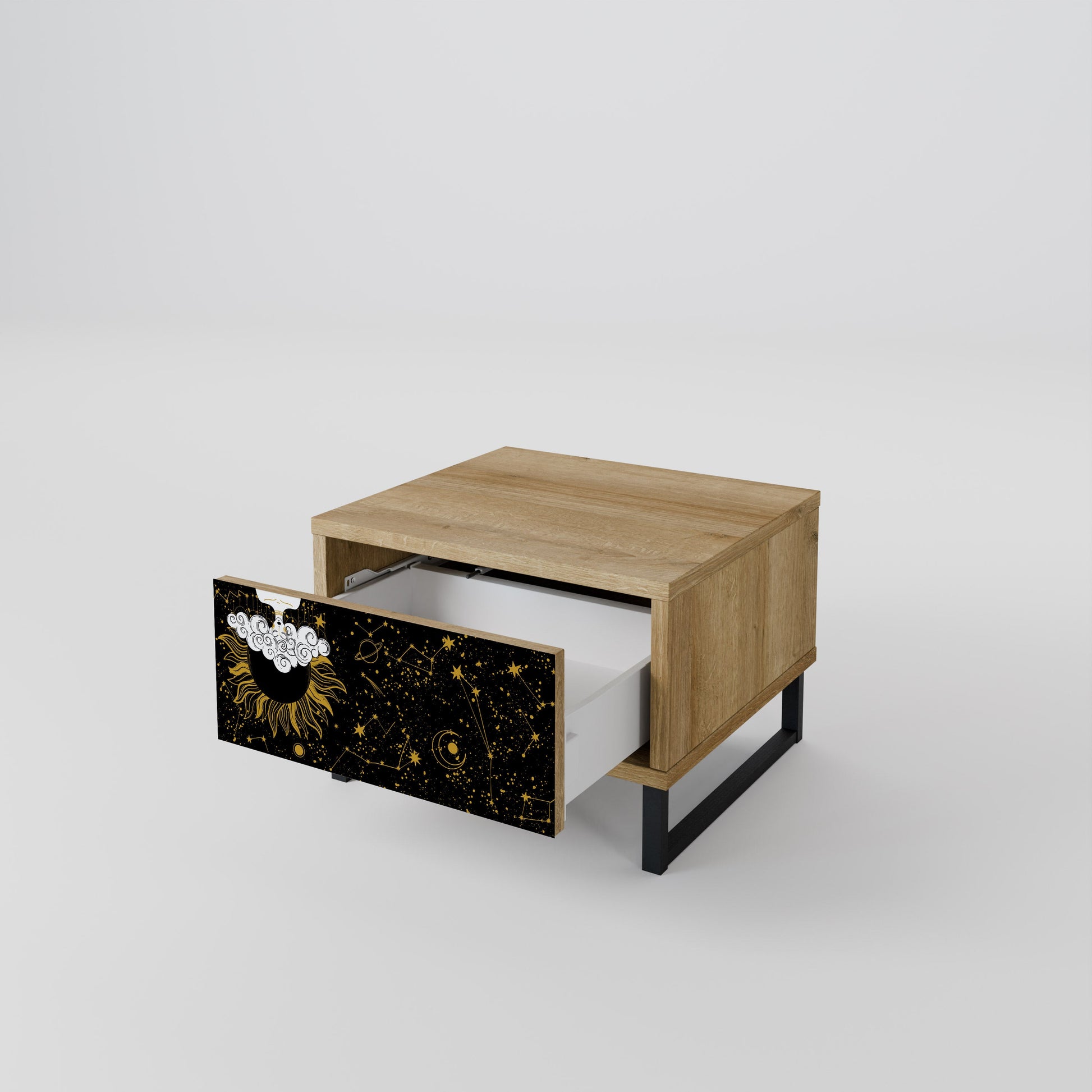 Table de chevet STELLAR CONSTELLATIONS effet chêne