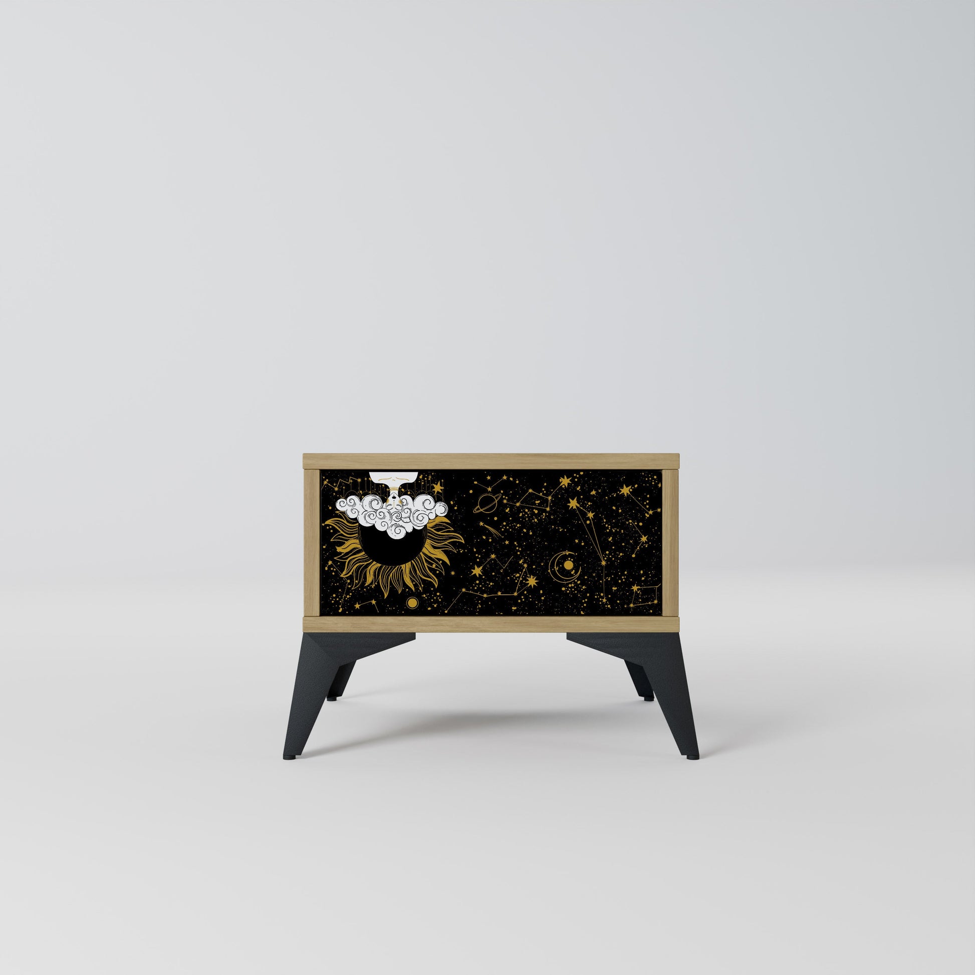 Table de chevet STELLAR CONSTELLATIONS effet chêne
