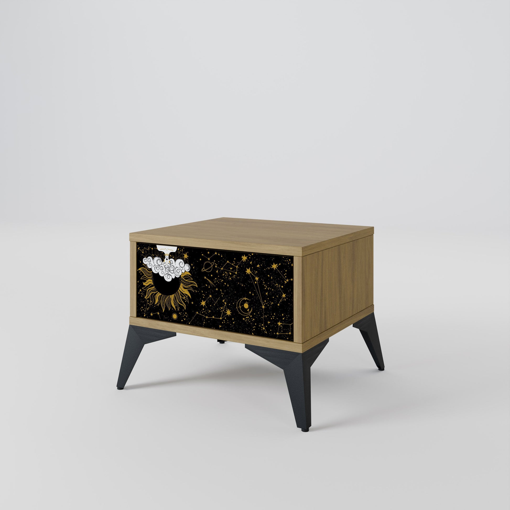 Table de chevet STELLAR CONSTELLATIONS effet chêne