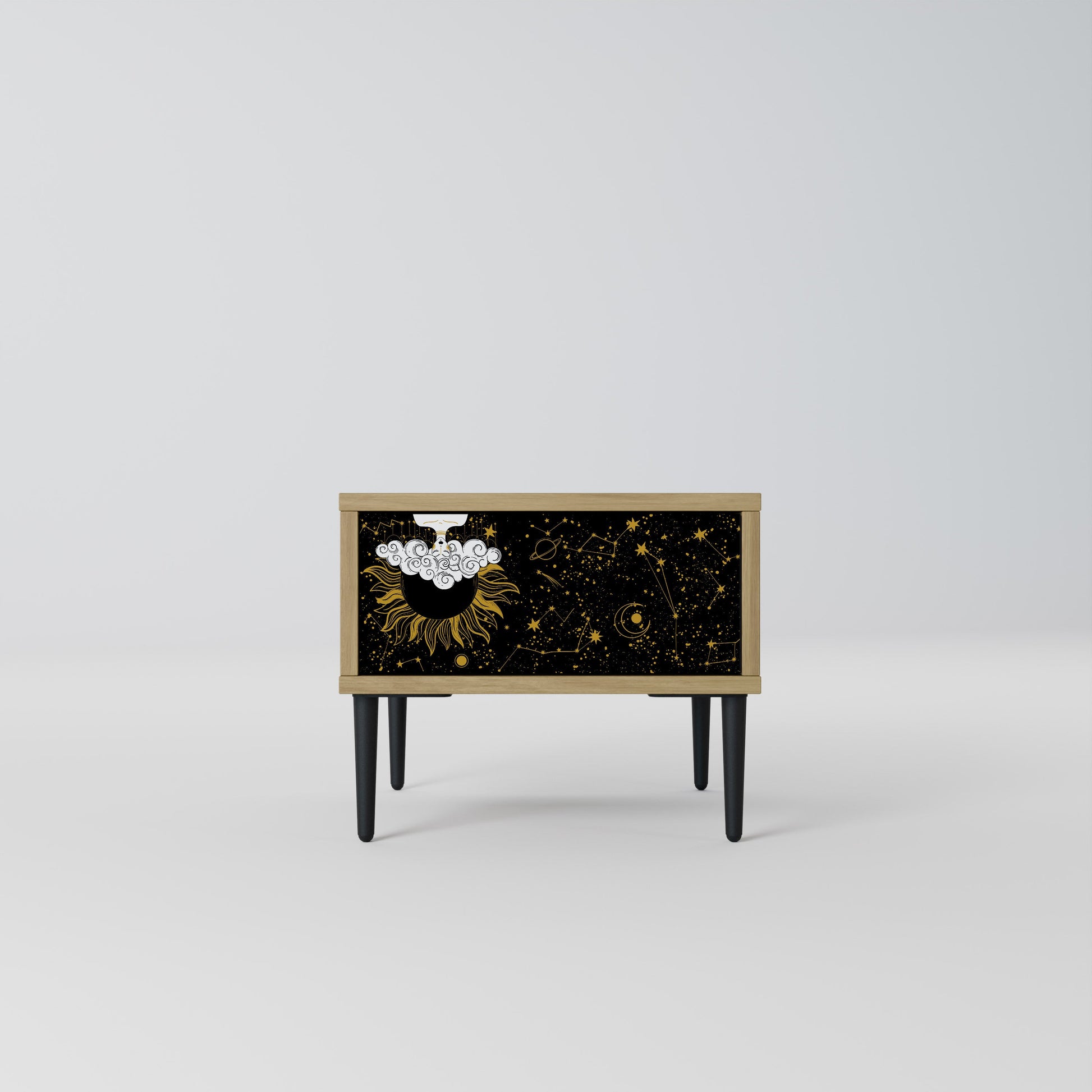 Table de chevet STELLAR CONSTELLATIONS effet chêne