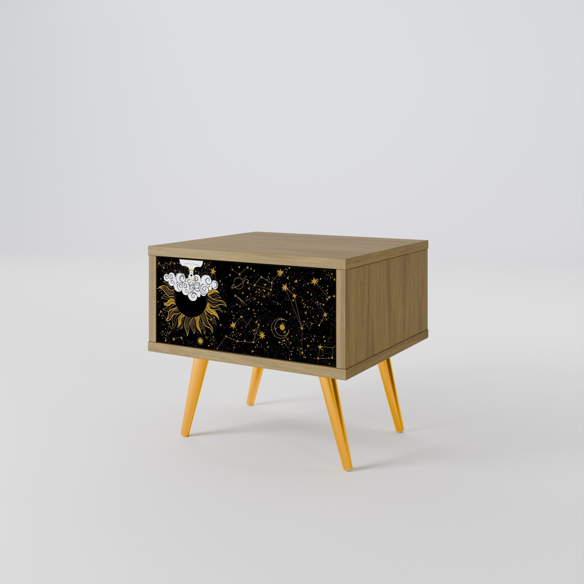 Table de chevet STELLAR CONSTELLATIONS effet chêne