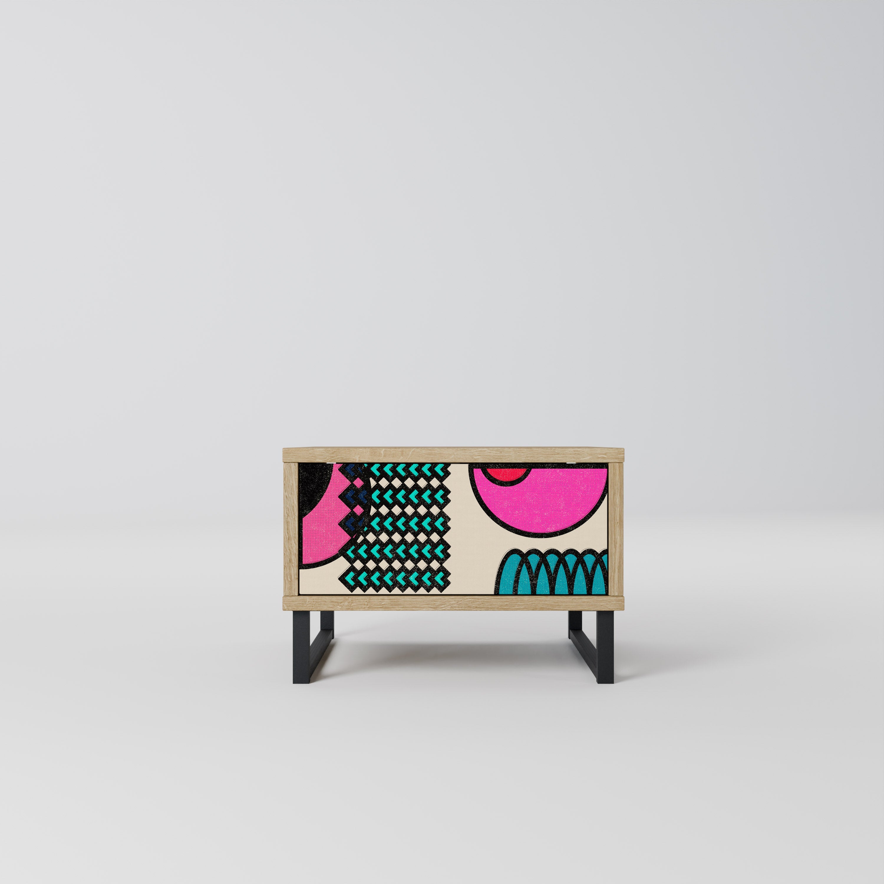 Table de chevet GEOMETRIC RHAPSODY effet chêne