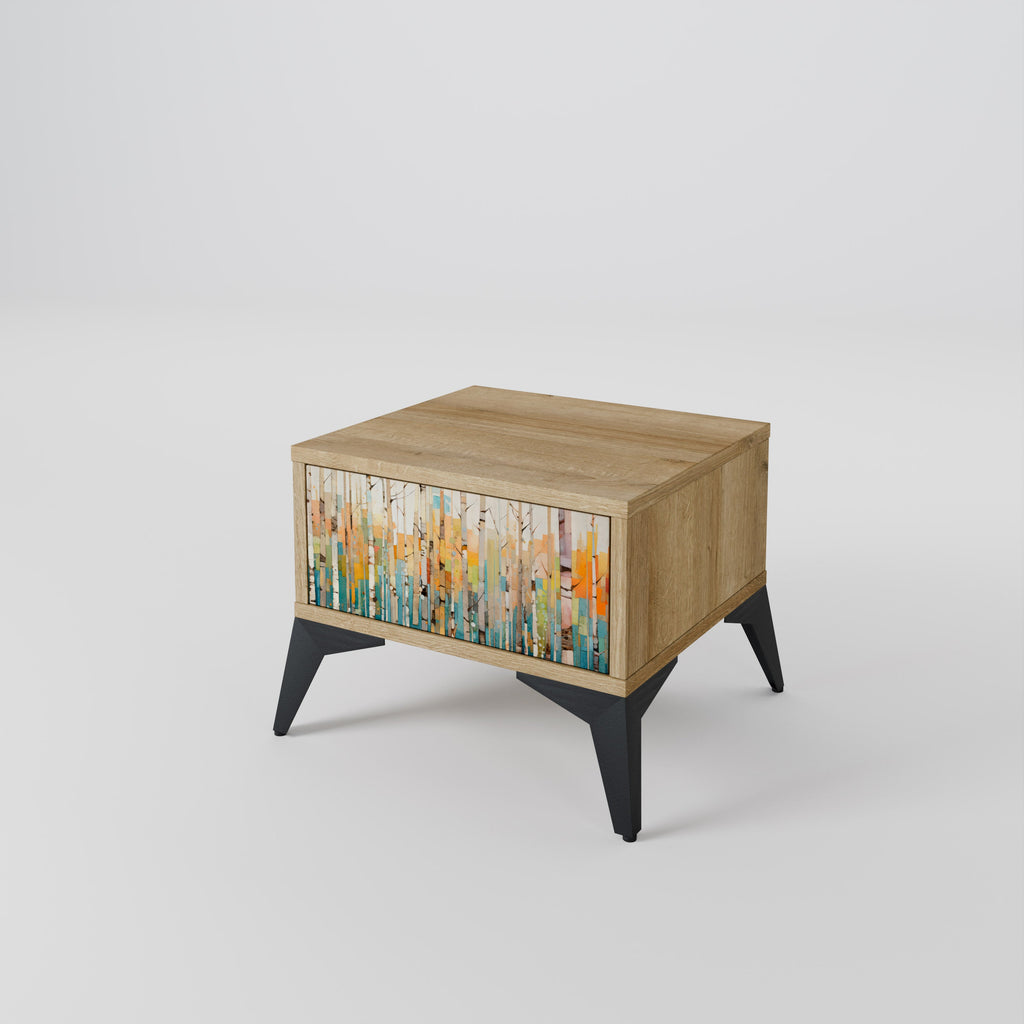 BIRCH KALEIDOSCOPE Nightstand in Oak Effect